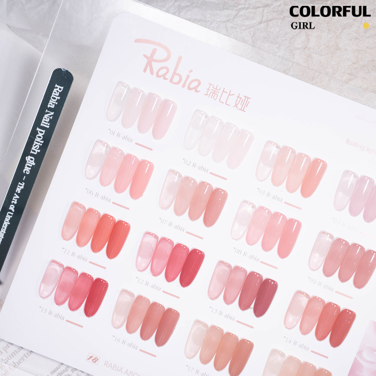 ✨พร้อมส่ง🇹🇭✨ Rabia 18 สี สีเจลไซรัป โทนชมพู Ice Peach 18สี + โทนสีธรรมชาติคล้ายสีผิว แถมชาร์ตสีเจล เนื้อเจลใสละมุน สีสวยชัด เหมาะสำหรับร้านทำเล็บ