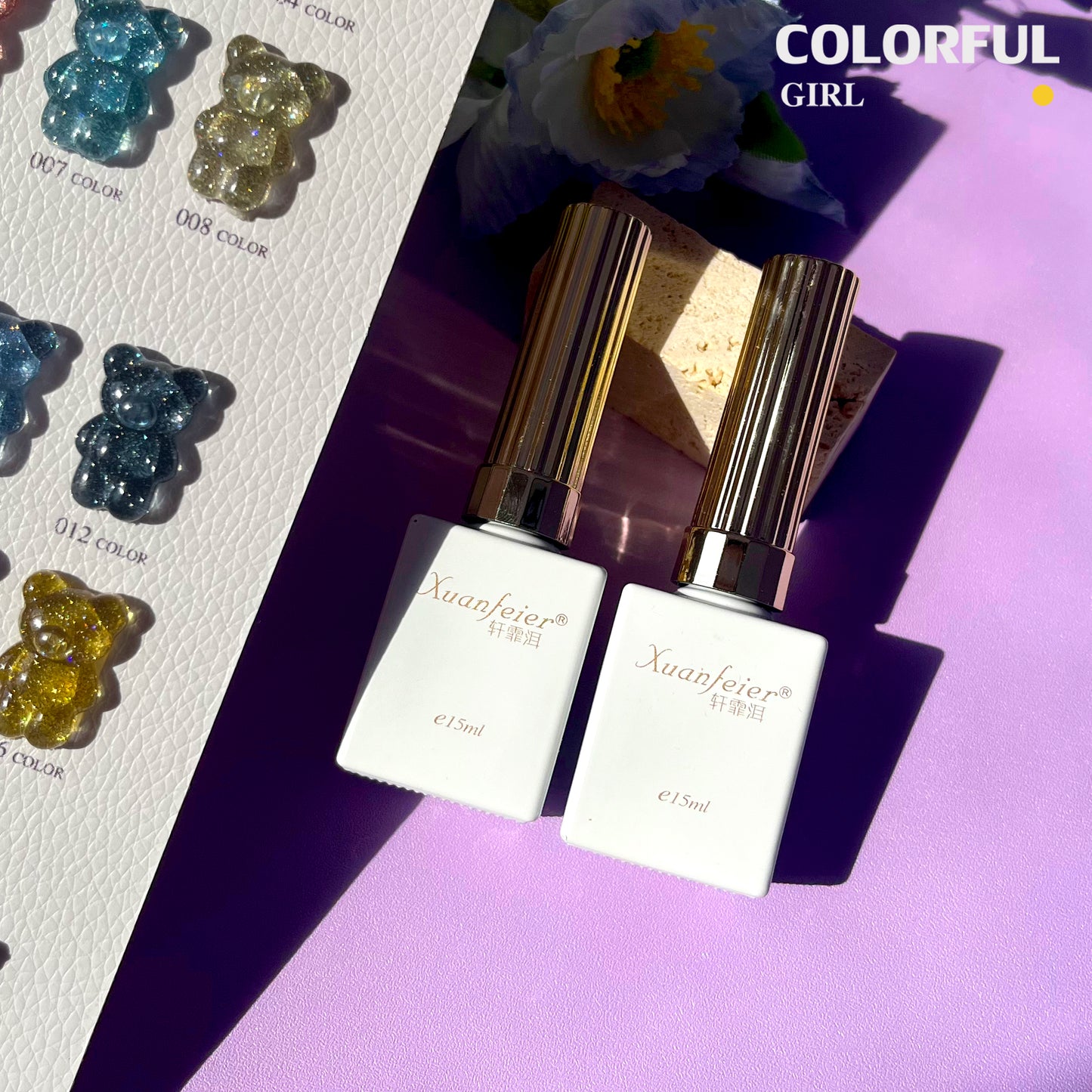 【พร้อมส่ง】XUANFEIER  สีเจลแฟลช 20 สี (XUANFEIER)สีเจลทาเล็บ สี แถม ชาร์ทสี ยาทาเล็บเจล