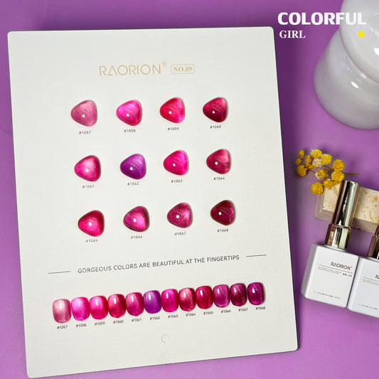 【พร้อมส่ง】 สีทาเล็บเจล RARION สีชมพู12 สี( RARION) สีเจล สีเจลแคทอาย12สี   สีเจลแคทอาย   แถม ชาร์ทสี