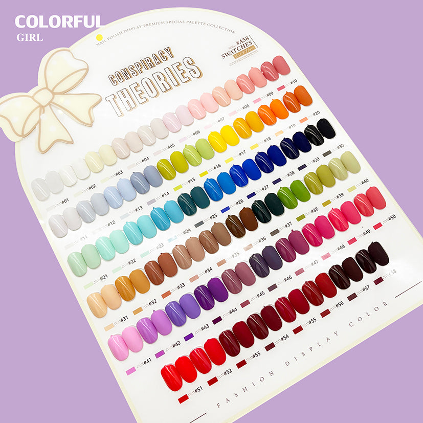 【พร้อมส่ง】SANSU MACARON 58 สี แถมฟรีชาร์ทสี เบส ท๊อป  ( ฝาขวดรูปโบว์  ) สีพื้น