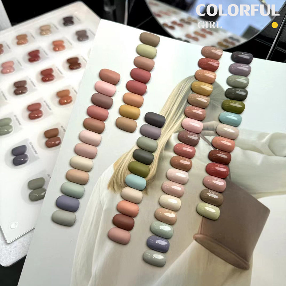 【พร้อมส่ง】สีทาเล็บเจล30 สี JYS ฟรีชาร์ทสี โทนสีคาราเมล  (JIAO YAN SHE)