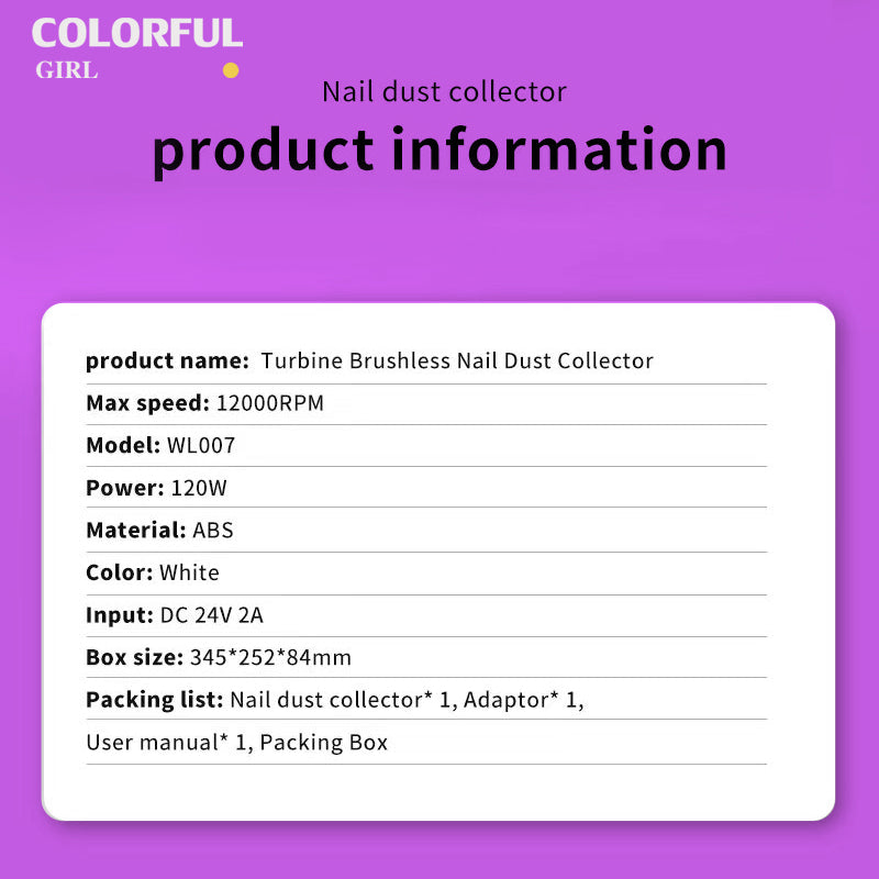 SNRQI WL007 เครื่องดูดฝุ่นเล็บ ดูดฝุ่นละเอียด ทำความสะอาดง่าย  ทำงานเงียบ