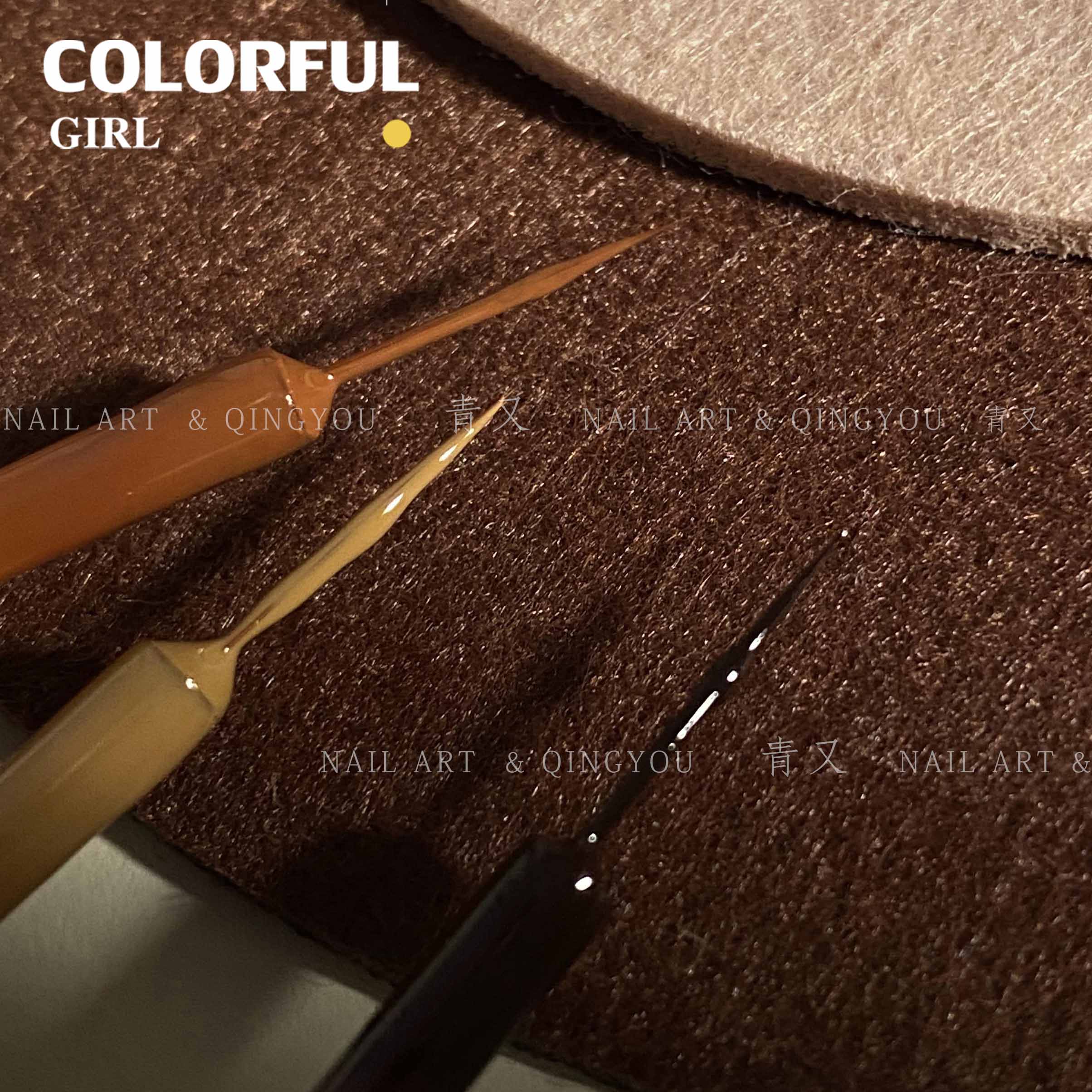 QINGYOU  Maillard color series, line gel  เจลลายเส้นสีน้ำตาล  ชุด 3 สี