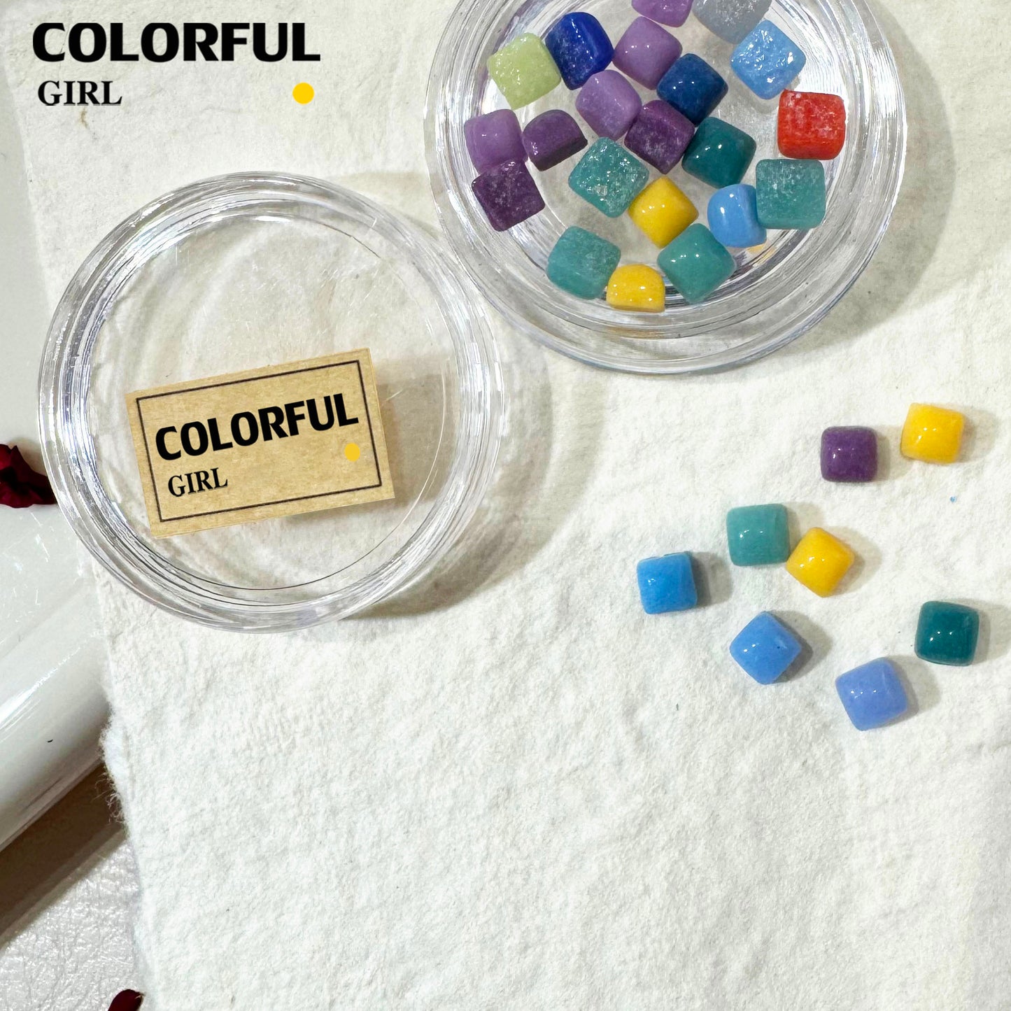 FUN BEADS สไตล์เกาหลี อิน ด้ายสีเค้กริบบิ้นริบบิ้นอุปกรณ์แต่งเล็บน่ารักผสมสีรูปพิเศษน้ําตาลเข็มสีถั่วเครื่องปั้นดินเผานุ่มเครื ลูกปัดตกแต่งเล็บ funbeads พร้อมส่งในไทย