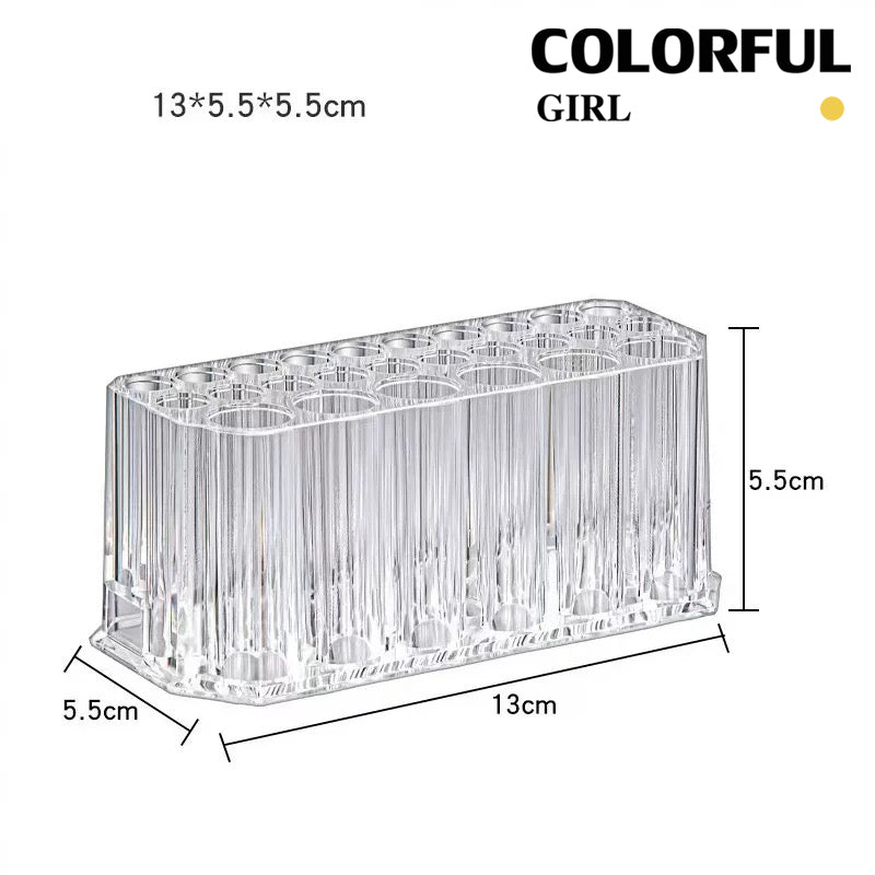 แปรงทาเล็บกล่องเก็บแปรงเล็บ 1x26 รู  26 หลุมเล็บแปรงกล่องเก็บผู้ถือแปรงแต่งหน้าปากกาความงามคอนเทนเนอร์ชุดเครื่องมือชั้นวางจอแสดงผลผู้ถือ
