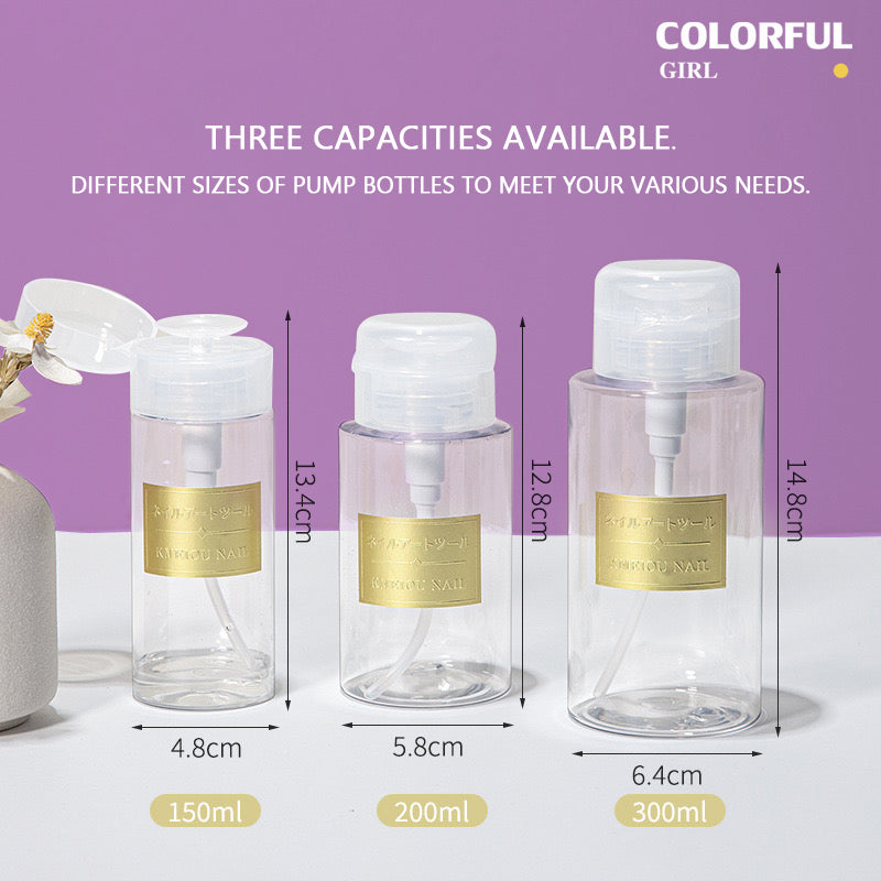 ขวดปั๊ม ใส่น้ำยาล้างเล็บ ขวดเปล่า 150ml/200ml/300ml.  ขวดปั๊มพลาสติกเปล่า