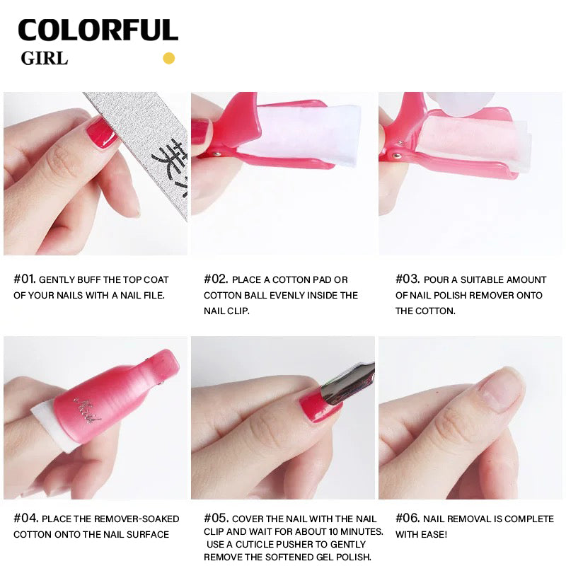 "🎉พร้อมส่ง🎉ตัวหนีบนิ้วแช่น้ำยาล้าง ถอดเล็บเจล ตัวหนีบนิ้วแช่น้ำยาล้าง  ที่หนีบเล็บ ถอดเจลน้ำยา แพ็กมือ 10 ชิ้น แพ็กเท้า 5 ชิ้น "
