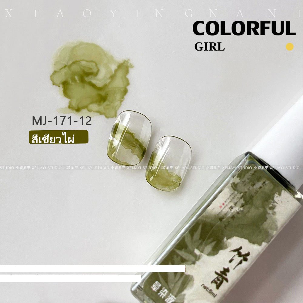 15สี บรรจุแบบแบ่งขวด น้ำยาทำลายหินอ่อน   สีทาเล็บ วาดภาพ Diy ทำลายอาร์ต สีทาเล็บ ใช้เพ้นท์ได้ง่ายและสะดวก สีสวยสดโทนพาสเทล