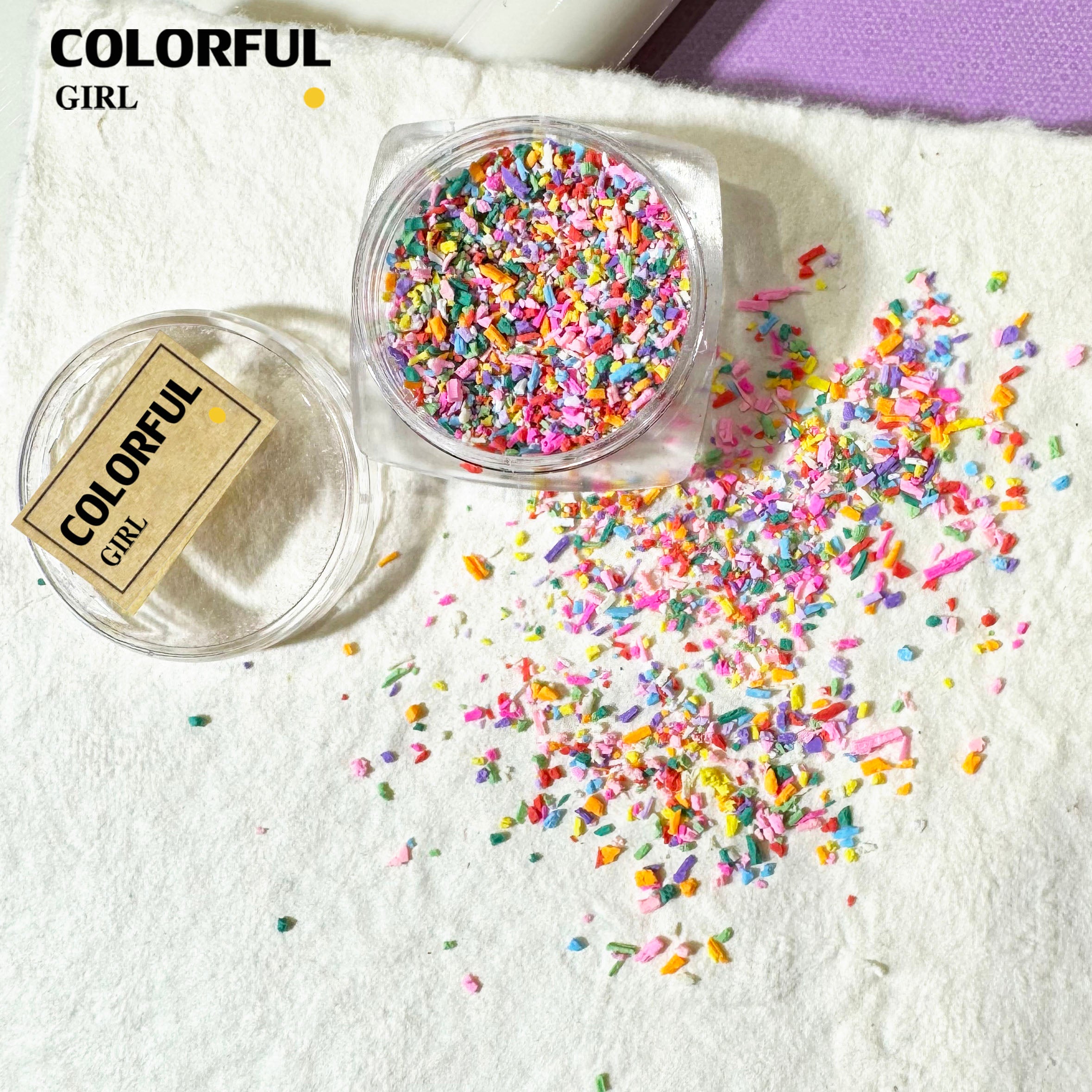 FUN BEADS สไตล์เกาหลี อะไหล่แต่งเล็บ หลากสี แบบกระปุก