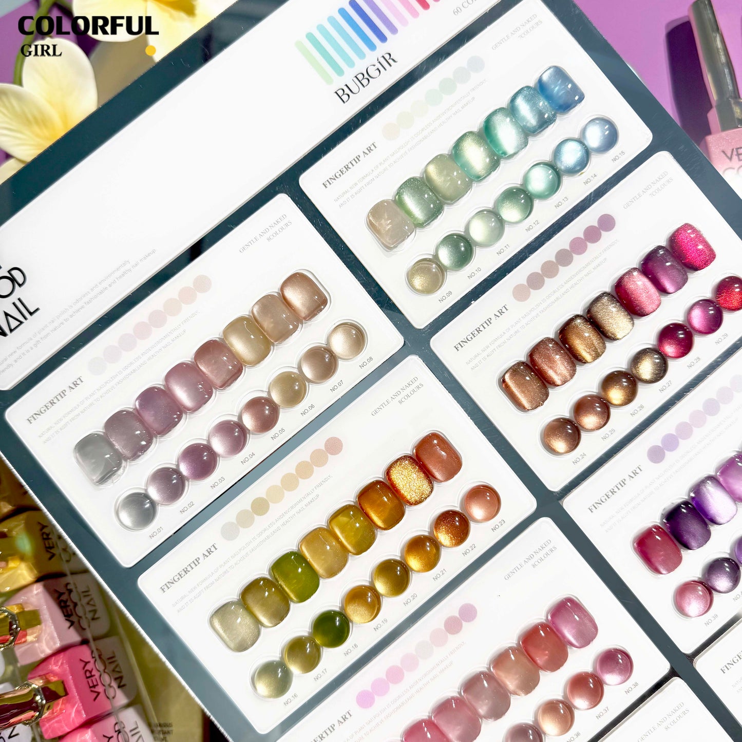 พร้อมส่ง  VERY GOOD 60 สี สีเจลแคทอายเนื้อซาติน+สีเจลแคทอาย 60สี สีลูกแก้ว ฟรีชาร์ทสี มาใหม่ สีขวดตรงกับสีในชาร์ท