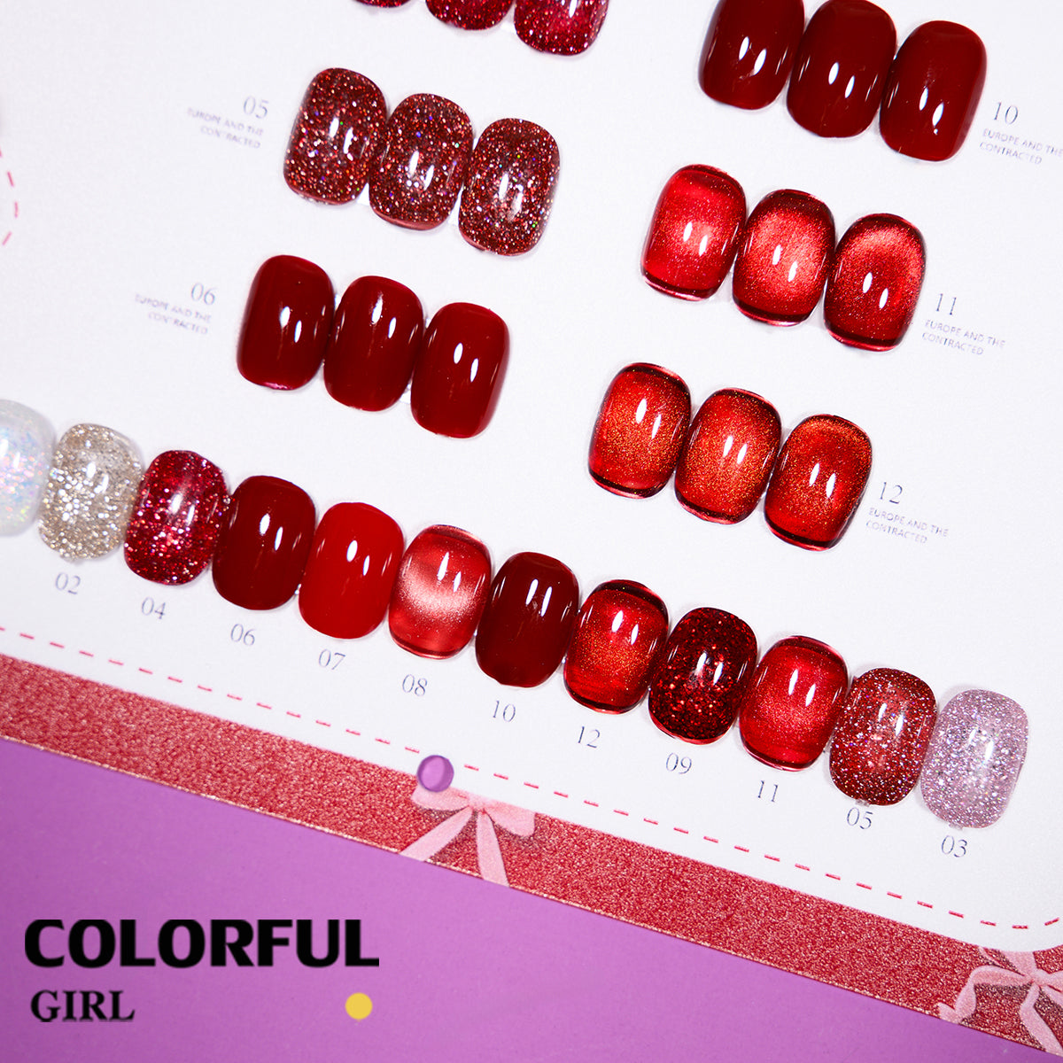 MILAN 12สี รวมแผ่นสีเจลโทนแดงยอดนิยม หลายเฉดสีแดง｜ไวน์แดง / แดงคลาสสิก / แดงนู้ดอมชมพู / แบบกากเพชรละเอียด｜สีเจลแคทอาย /สีเจลแฟลช/สีเจลกลิซเตอร์ ✨ (ทามาให้แล้ว พร้อมใช้งาน)