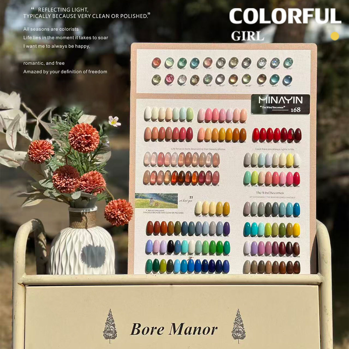 MINGYIN ชุดเปิดร้านสีเจลทำเล็บ 168 สี พร้อมขาตั้ง การ์ดสีใหญ่-เล็ก แถมเบสและท็อปเงา 💅✨