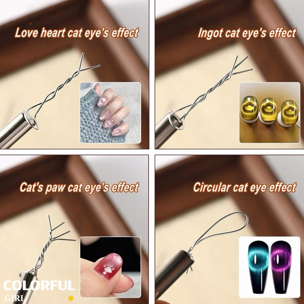✨พร้อมส่ง✨ลวดดึงสีลูกแก้วลายหัวใจ Cat Eye เล็บแม่เหล็กชุดยืดหยุ่นลวดเหล็กสําหรับ Creating Heart & Ingot รูปร่างบนเล็บเล็บเครื่องมือ