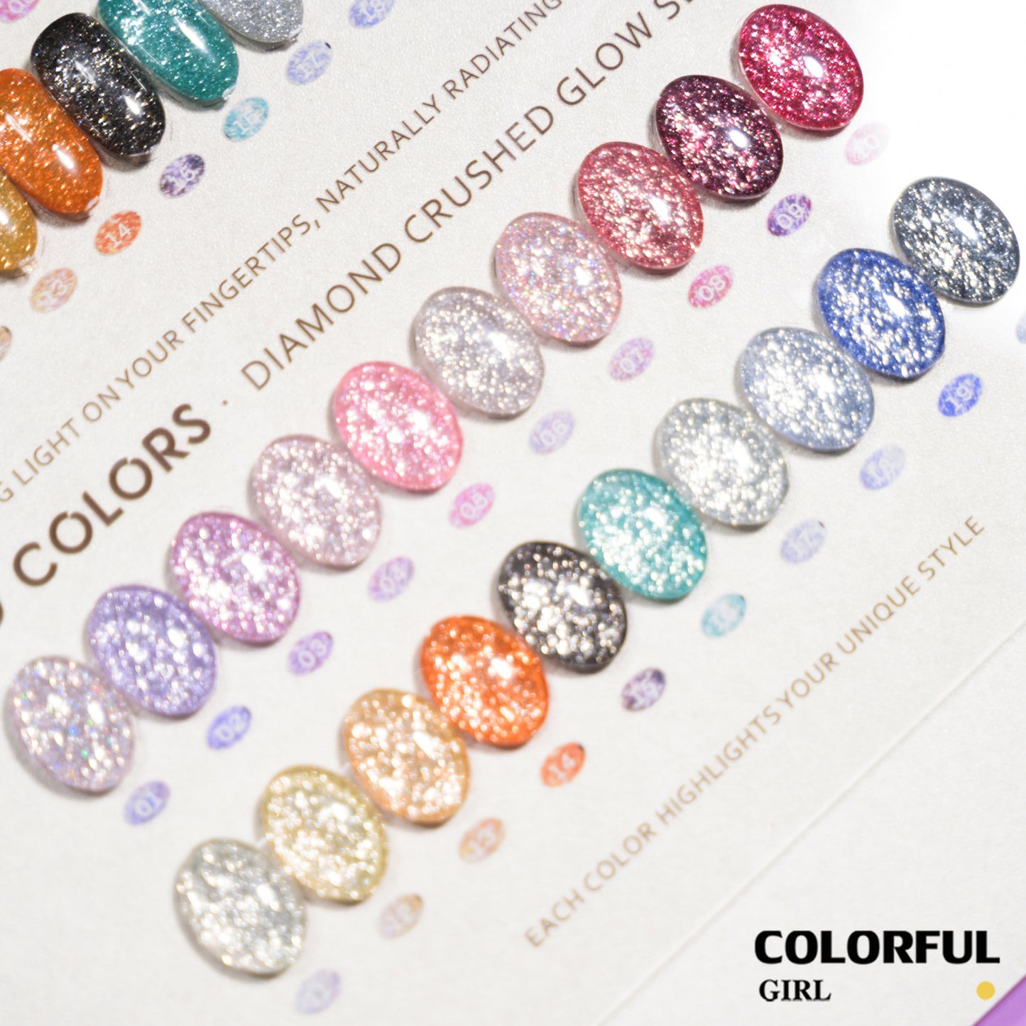 COLORFUL GIRL เจลแฟลชโอปอล 20 สี ✨ วิ้งระยิบระยับ ฟรีชาร์ทสี