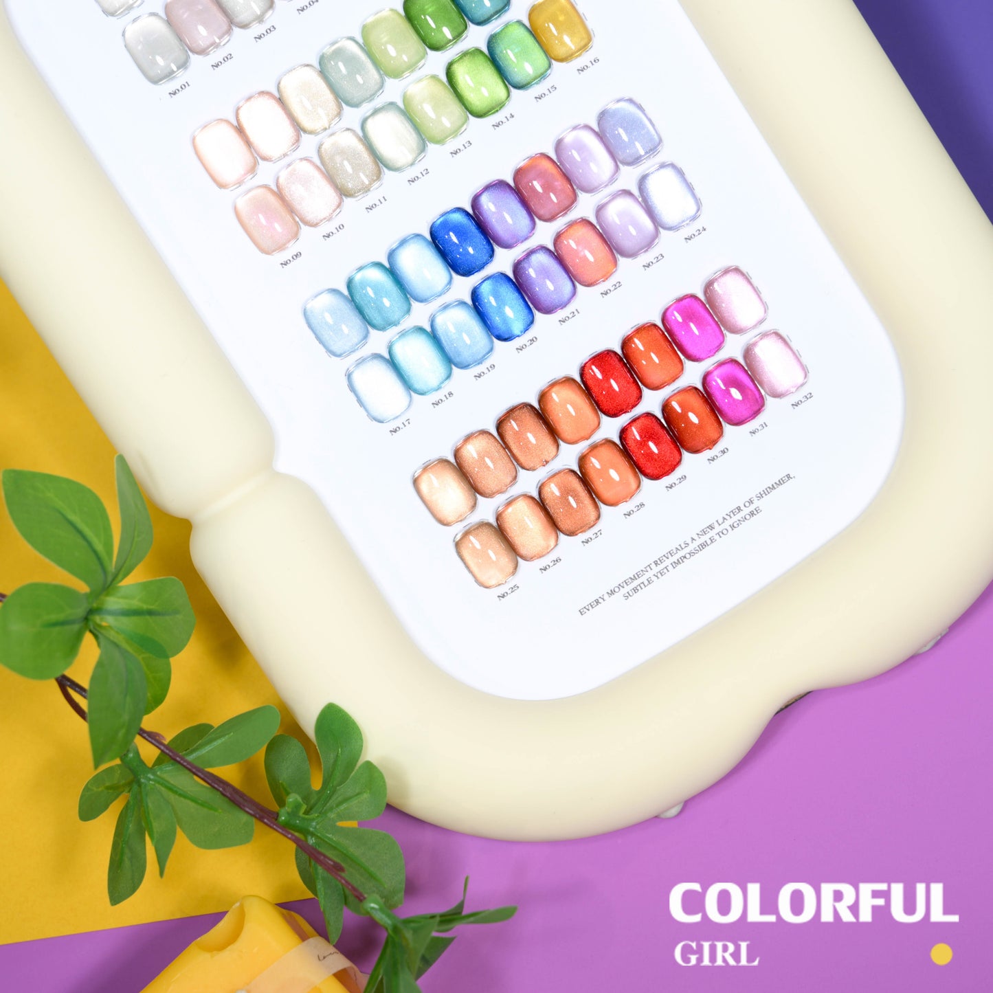 COLORFUL GIRL สีเจลแคทอายเนื้อซาติน + สีเจลแคทอาย 32 สี ✨ ฟีลน้ำใสแบบลูกแก้ว｜เล่นแสงเหมือนดาว｜โทนสีหรูดูแพง (ทามาให้แล้ว พร้อมใช้งาน) 💅