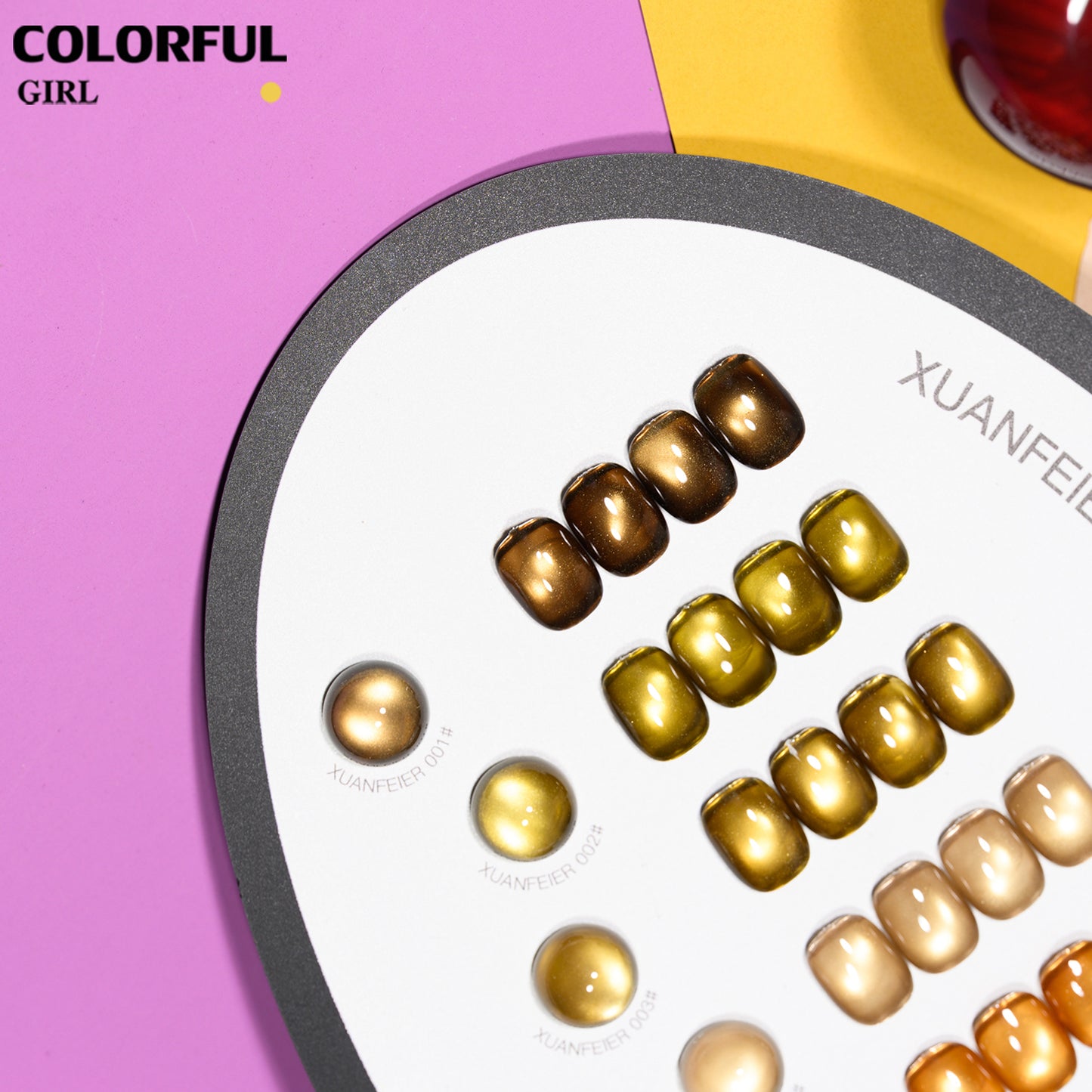 XUANFEIER 8สี สีเจลแคทอายเนื้อซาติน Cat Eye Amber Glow โทนอำพัน｜ฟรีชาร์ทสี