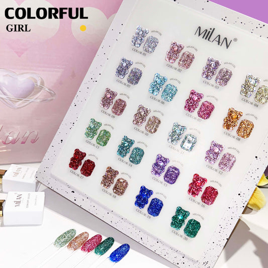 【พร้อมส่ง】MILAN 20 สีเจลแฟลช (Milan) สีเจลทาเล็บ แถมชาร์ทสี | ชุดสี 20 สี + ฟรีชาร์ทสี