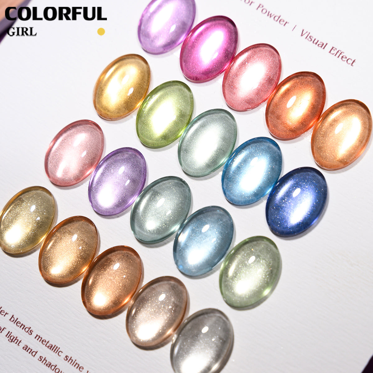 COLORFUL GIRL ผงขัดเล็บโทนสีแคนดี้แบบกระจก |  20 สีสดใส |  เลือกซื้อได้ทั้งชุดและแยกสี 💅🏻 แถมแปรงขัด
