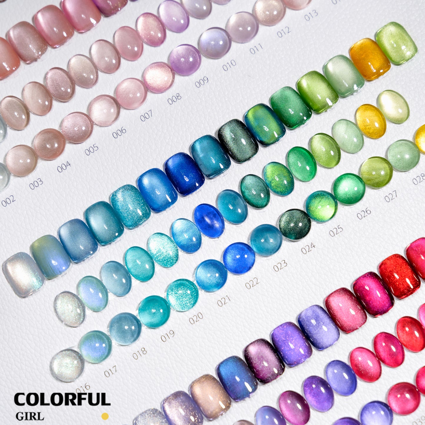COLORFUL GIRL 60 สี ✨ สีเจลแคทอายเนื้อซาติน + สีเจลแคทอายลูกแก้ว  สีสวยแน่นชัด ติดทนนาน ฟรีชาร์ทสี