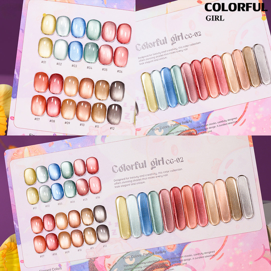 สีเจล Colorful girl  New🎉สีเจลแฟลช สีเจลแคทอาย  สีเจลไซรัป   สีเจลสีพื้น  สีเจลกลิซเตอร์  มาใหม่12สีพาสเทลพร้อมส่งCOLORFUL GIRL  มาใหม่12สีพาสเทลพร้อมส่งCOLORFUL GIRL มาใหม่12สี แถมชาร์ทสี น่ารัก