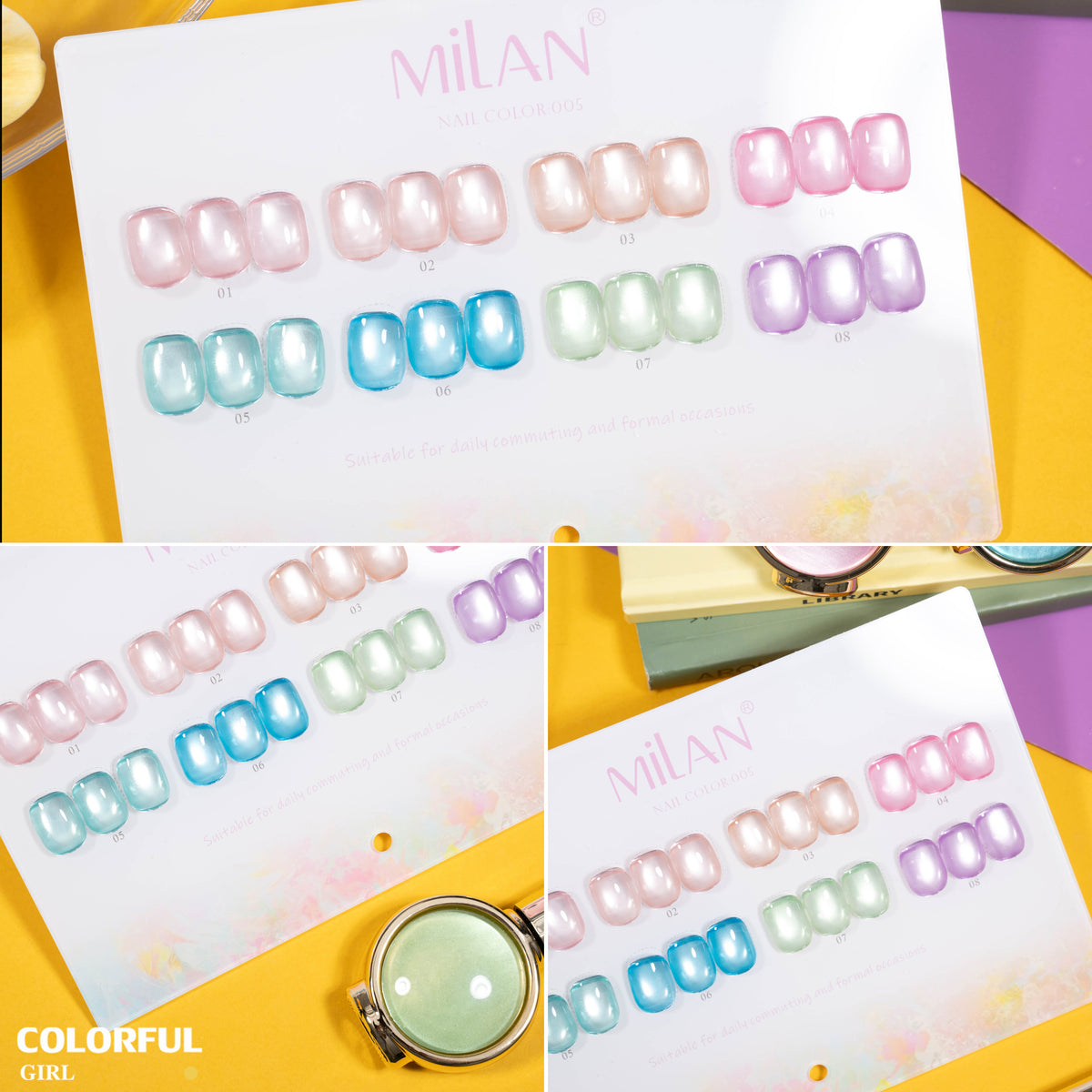 เจลเล็บ MILAN Cat Eye 8 สี สีเจลแคทอาย  |โทนสุภาพ หวานละมุน | เจลแม่เหล็กตาแมว | สีชัด ติดทนนาน สำหรับงานเล็บมืออาชีพ | สร้างเอฟเฟกต์แสงได้ทันที (ทามาให้แล้ว พร้อมใช้งาน)สีเจลแคทอาย