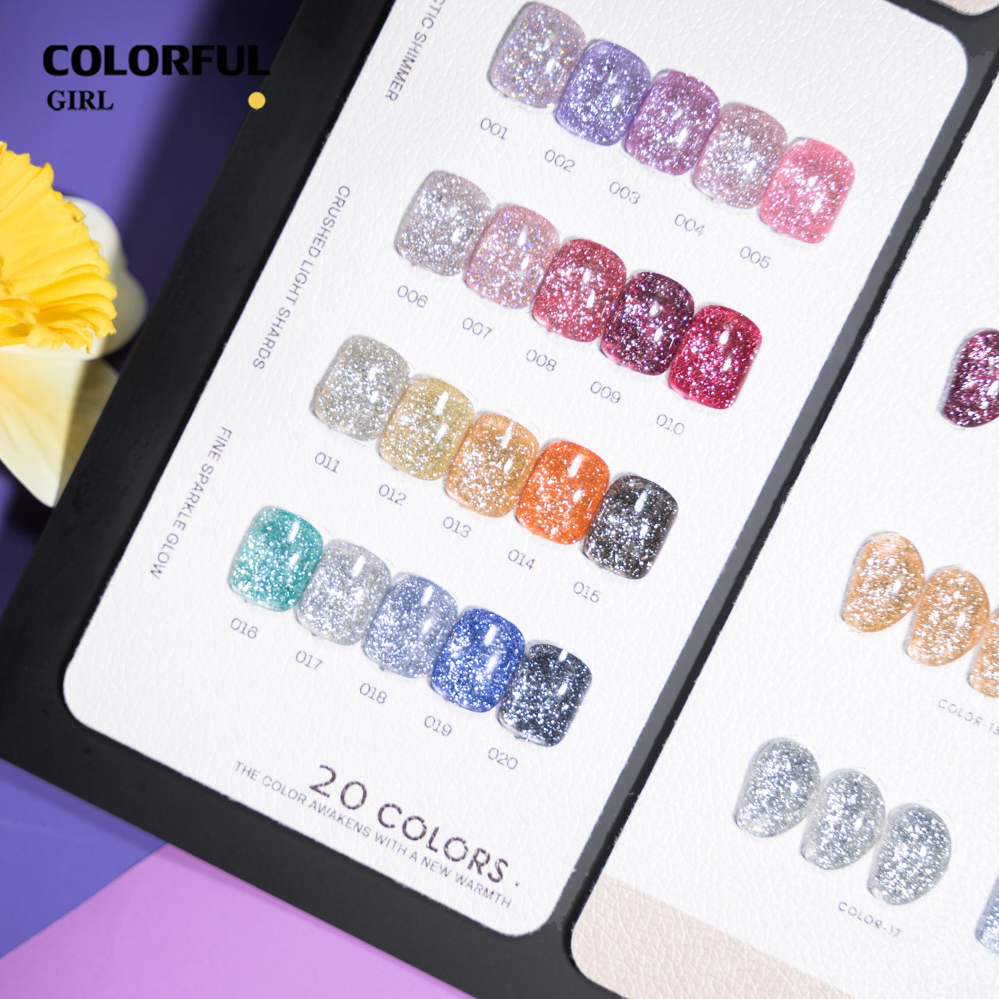 COLORFUL GIRL  เจลแฟลชโอปอล เจลโอปอลกลิตเตอร์แฟลช วิ้งระยิบแบบเพชร 20 สี แถมชาร์ทสีฟรี