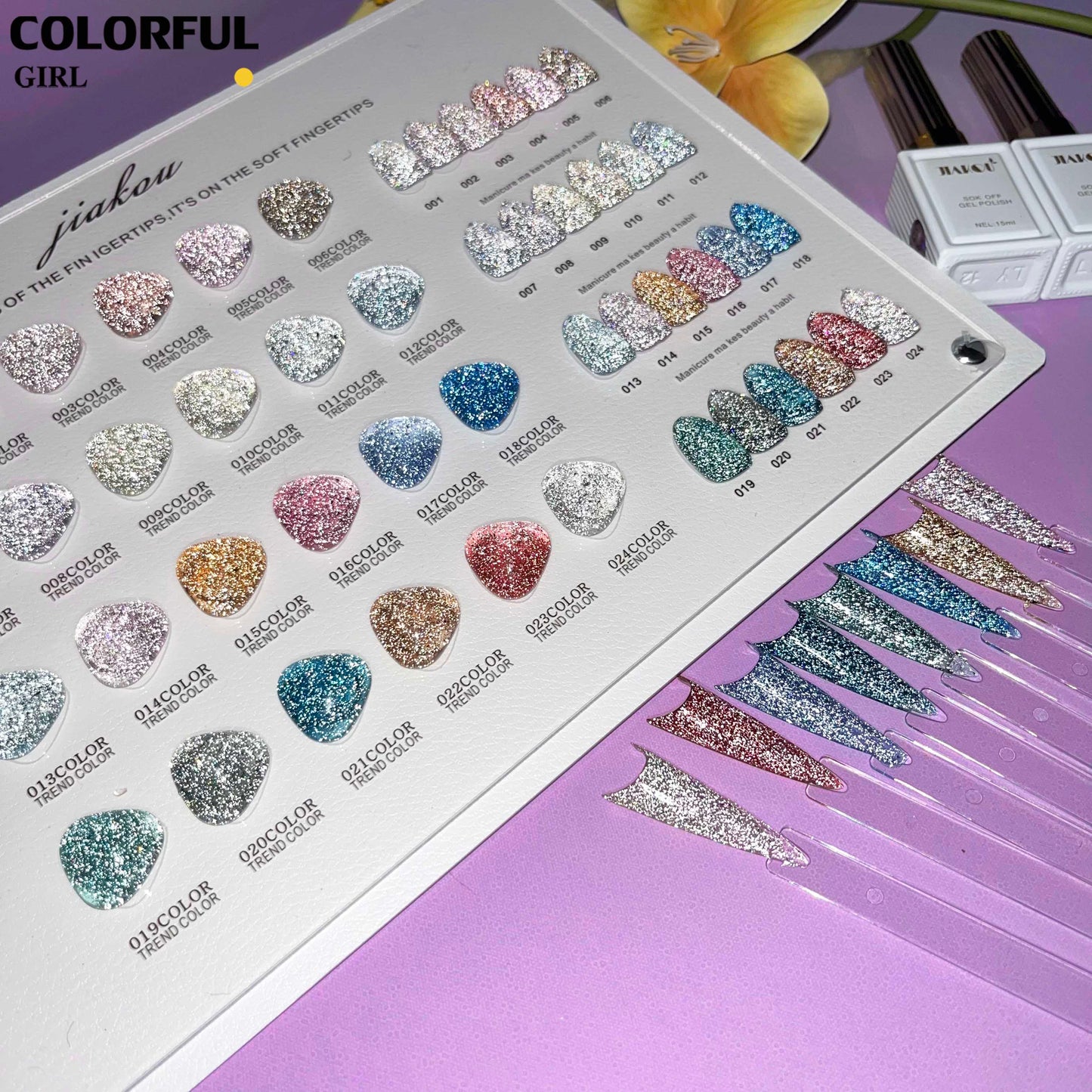 【พร้อมส่ง】JIAKOUสีเจลแฟลช   สีทาเล็บเจล 24สี（JIAKOU) สีเจล25สี สีเจลแฟลช   แถม ชาร์ทสี (แถม ชาร์ทสี ทามาให้แล้ว)