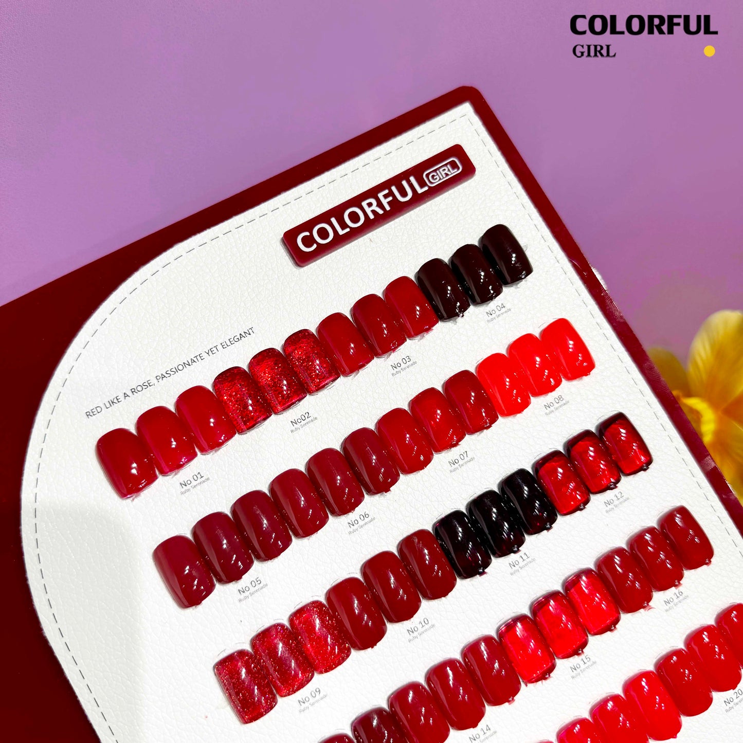 Colorful Girl 20 สี /  โทนน้ำตาลและโทนแดง / สีไซรัป สีพื้น สีลูกแก้ว สีแฟลช  ฟรีชาร์ทสี