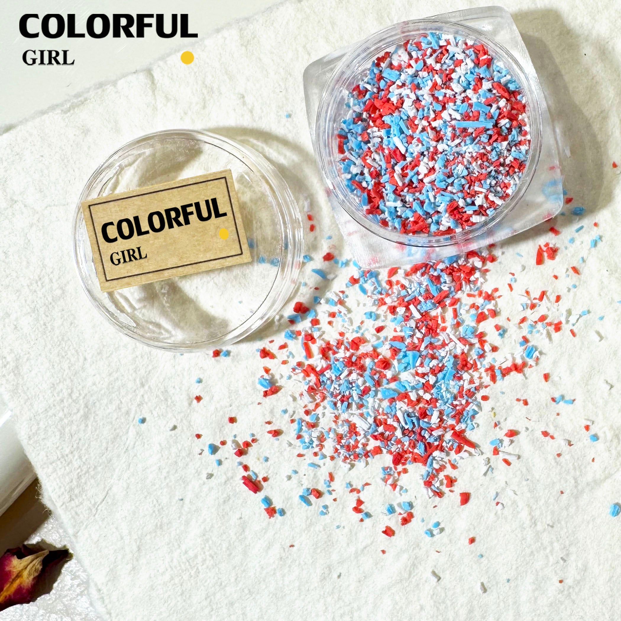 FUN BEADS สไตล์เกาหลี อะไหล่แต่งเล็บ หลากสี แบบกระปุก