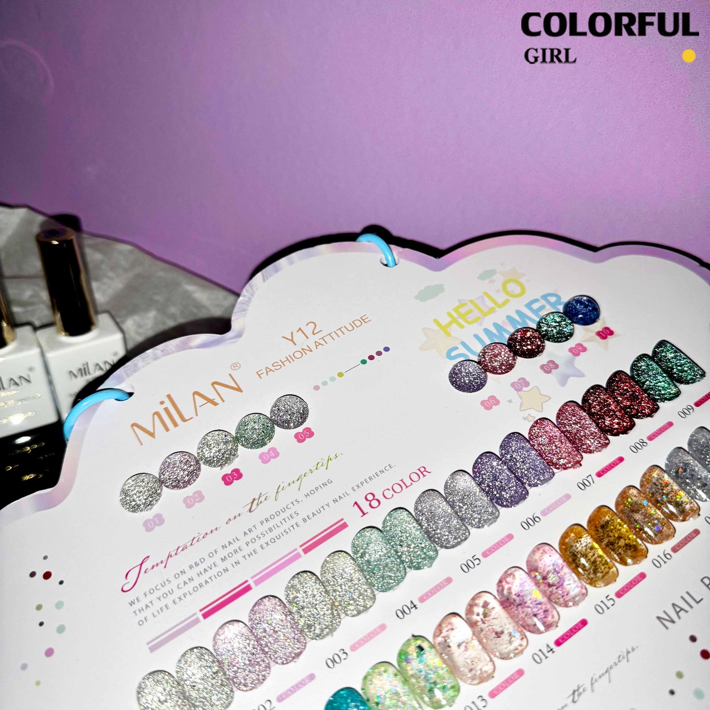 【พร้อมส่ง】💅MILAN  สีเจลแฟลช +สีเจลกลิซเตอร์ 18 สี✨ เนื้อเจลวิ้งละเอียด สีแน่น เงางาม ติดทนนาน แถมชาร์ทสี💎