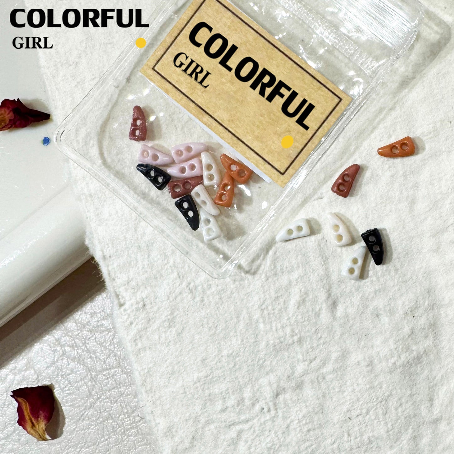 FUN BEADS สไตล์เกาหลี อิน ด้ายสีเค้กริบบิ้นริบบิ้นอุปกรณ์แต่งเล็บน่ารักผสมสีรูปพิเศษน้ําตาลเข็มสีถั่วเครื่องปั้นดินเผานุ่มเครื ลูกปัดตกแต่งเล็บ funbeads พร้อมส่งในไทย