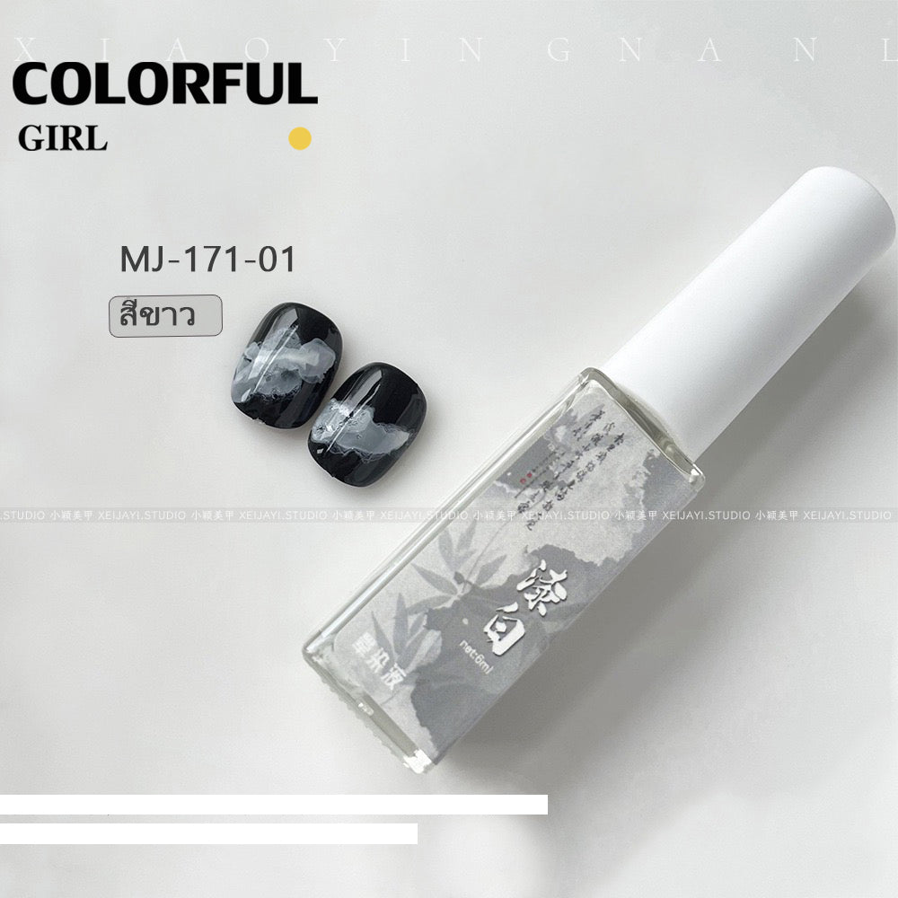 15สี บรรจุแบบแบ่งขวด น้ำยาทำลายหินอ่อน   สีทาเล็บ วาดภาพ Diy ทำลายอาร์ต สีทาเล็บ ใช้เพ้นท์ได้ง่ายและสะดวก สีสวยสดโทนพาสเทล