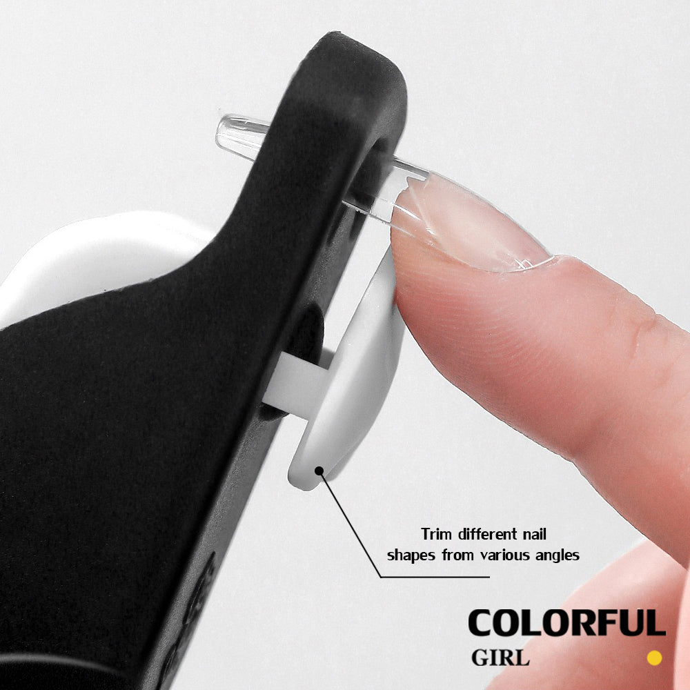 ✨พร้อมส่ง✨กรรไกรตัดเล็บปลอม สเตนเลส รูปตัว U สไตล์ฝรั่งเศส สําหรับตกแต่งเล็บ กรรไกรตัดเล็บปลอม มีกล่องเก็บเศษเล็บ วัดขนาดเล็บได้