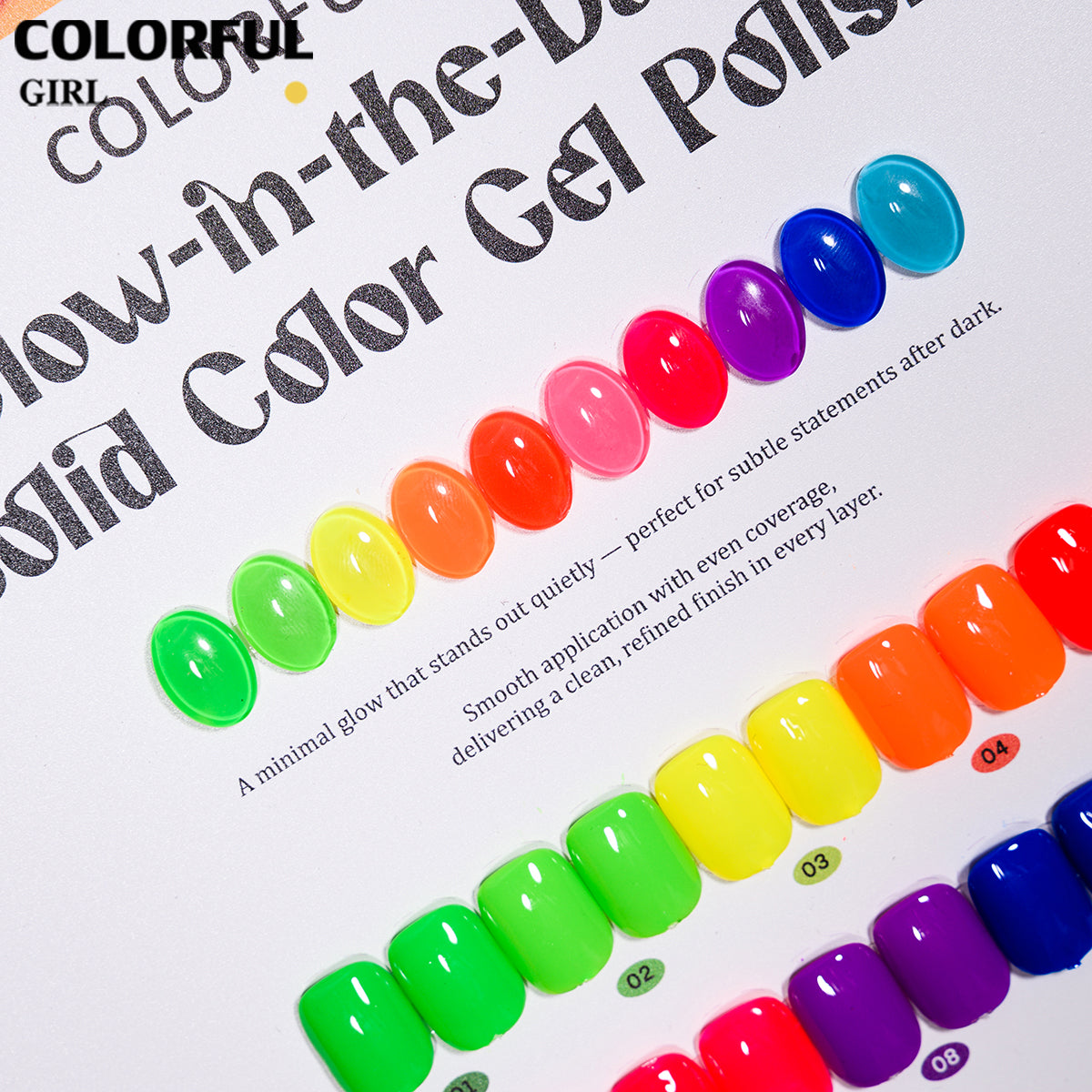 COLORFUL GIRL  Top Coat เรืองแสง｜1 ขวดใช้ได้กับทุกสี｜ ไม่รบกวนสี เลือกได้ 4 สี หนึ่งมือได้ 2 เอฟเฟกต์｜เหมาะสำหรับงานเทศกาลและปาร์ตี้ ✨🌈｜Top Coat เรืองแสง 12 มล.