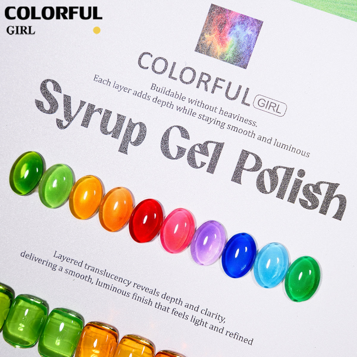 COLORFUL GIRL Top Coat เรืองแสง｜1 ขวดใช้ได้กับทุกสี｜ ขนาด 12 มล.