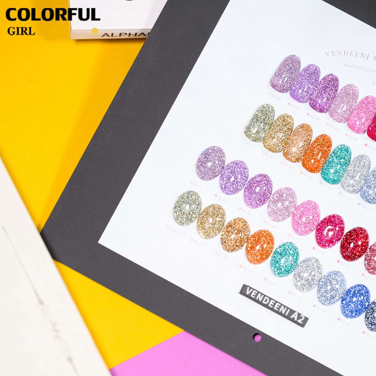 【พร้อมส่ง】สีเจลแฟลช   สเปกตรัมแห่งประกายแสง · Vendeeni A2 Color Chart VENDEENI   สีเจลแฟลช 20สี (《VENDEENI A2》)สีเจลทาเล็บ สี แถม ชาร์ทสี ยาทาเล็บเจล  ชุดสี 20สี + ฟรีชาร์ทสี  ประกายแสงหลากมิติ ที่สะท้อนบนปลายนิ้ว