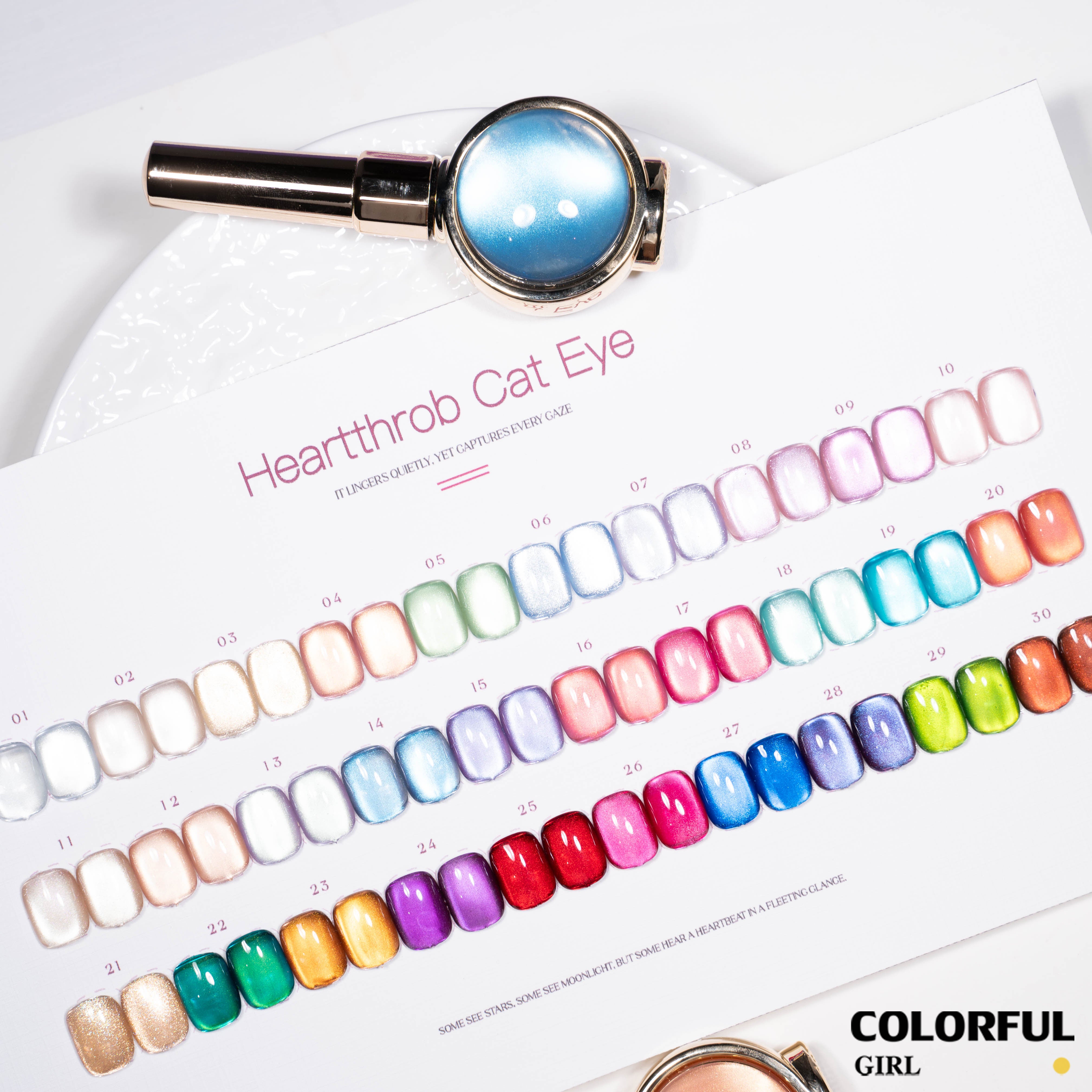【พร้อมส่ง】แบบแยกขวด Milan Cat Eye สีเจลแคทอาย โทนสีลูกแก้ว เจลทาเล็บ UV/LED 30 สี แยกขวด รหัสสี 01-30 ใช้ร่วมกับแม่เหล็ก