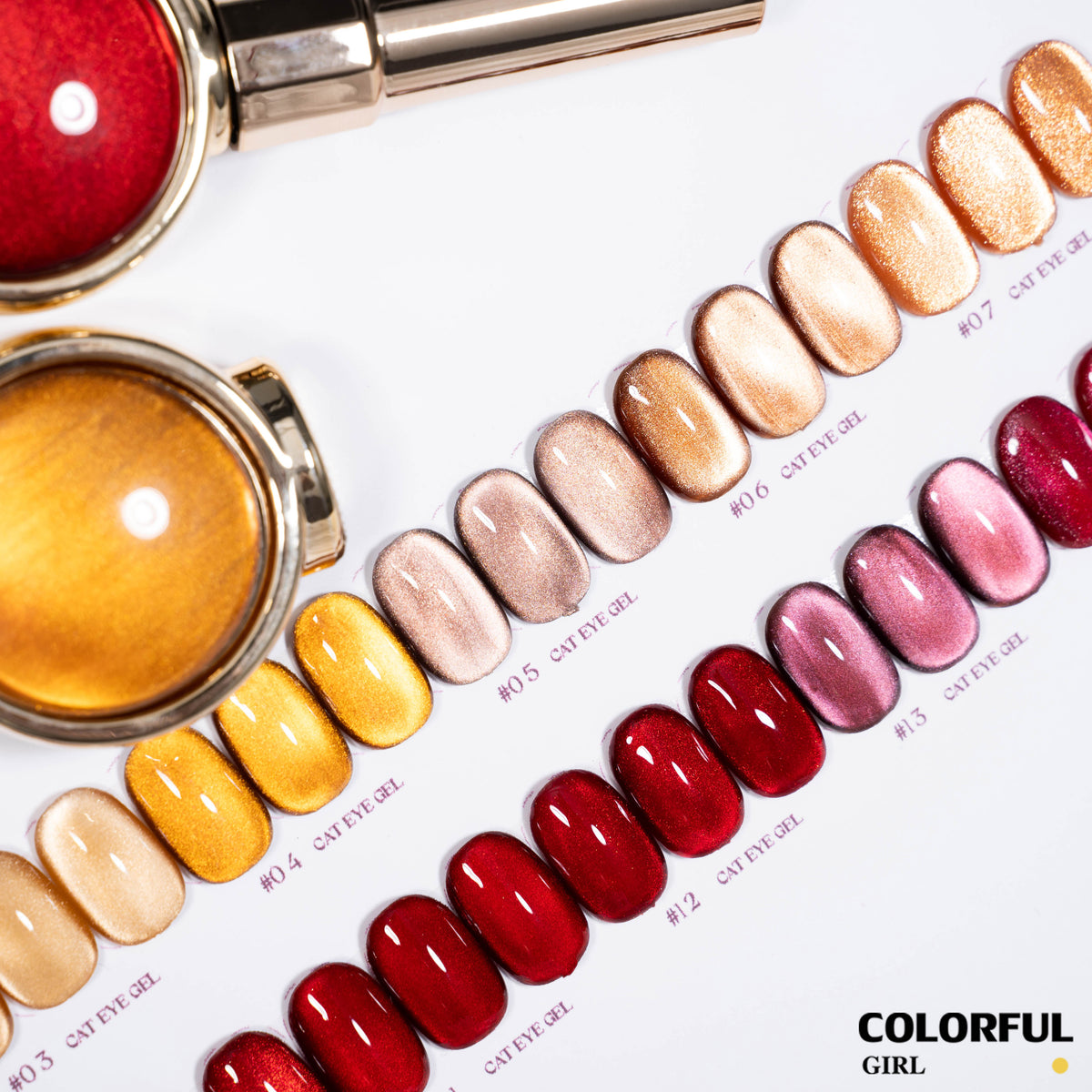 【พร้อมส่ง】โทนสีแดง/โทนสีน้ำตาล แบบแยกขวด Milan Cat Eye สีเจลแคทอาย โทนสีลูกแก้ว เจลทาเล็บ UV/LED 14 สี แยกขวด รหัสสี 01-14 ใช้ร่วมกับแม่เหล็ก "Milan Cat Eye Gel เจลแคทอาย 14 สี｜แบบแยกขวด