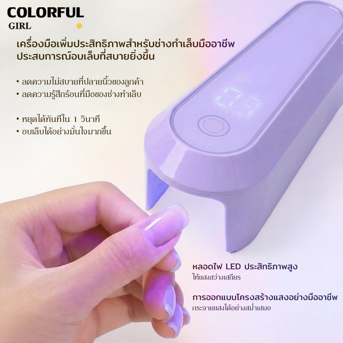 💖MIMOO เครื่องอบเล็บเจลพกพา 8W รุ่น MI-902 UV/LED Nail Lamp แห้งเร็ว 1–20 วินาที ชาร์จ Type-C แบต 2000mAh ใช้งานได้ 240 นาที สำหรับร้านทำเล็บ/ใช้เอง มี 3 สี เหลือง ชมพู ม่วง