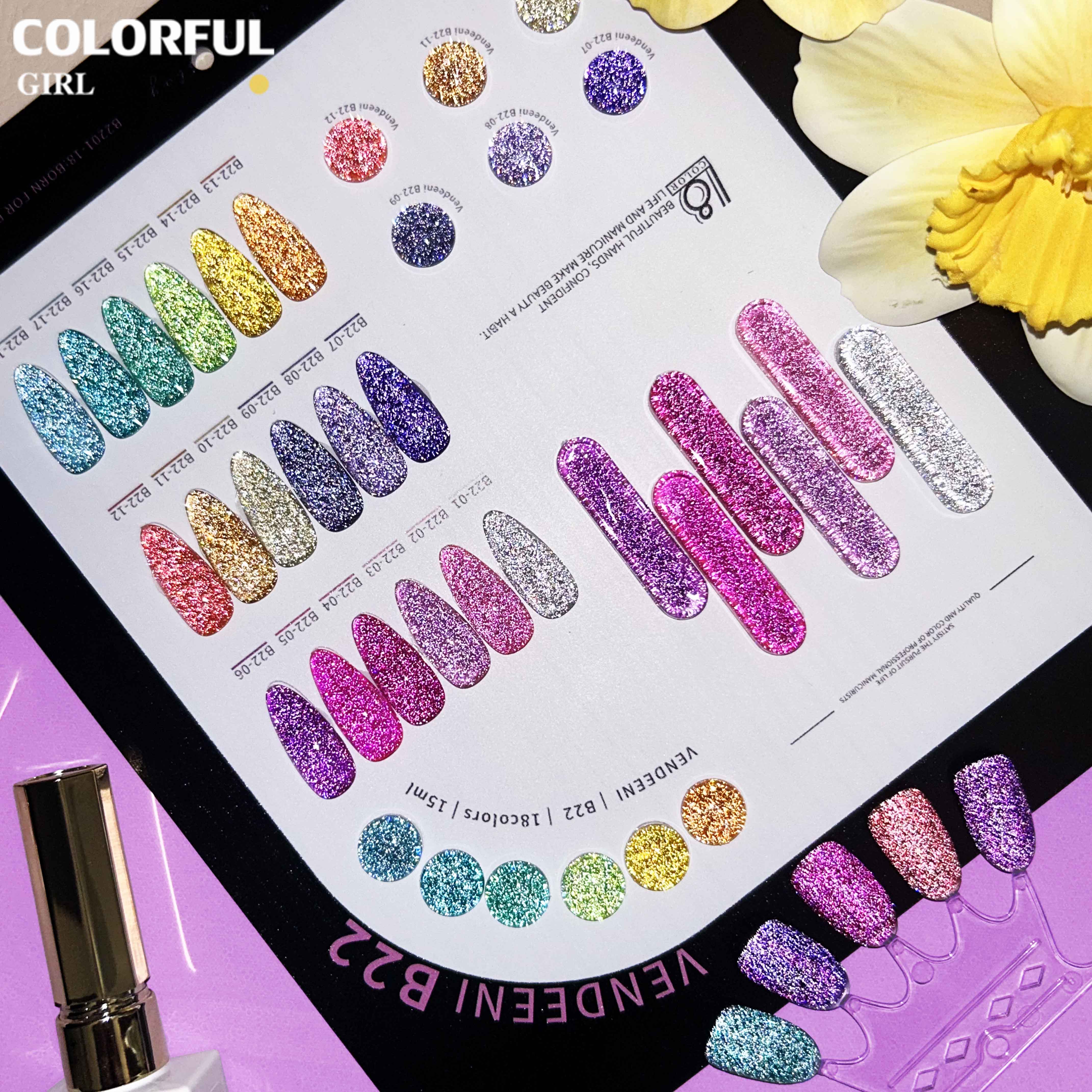 Vedenni VDN-B22 สีเจลแฟลช18สี แถมฟรีชาร์ทสี