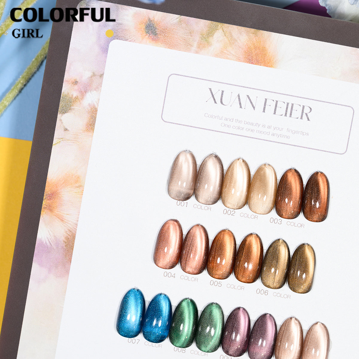XUANFEIER สีลูกแก้ว 10 สี | สุดพรีเมียม สีเด่นชัด  ฟรีชาร์ทสี
