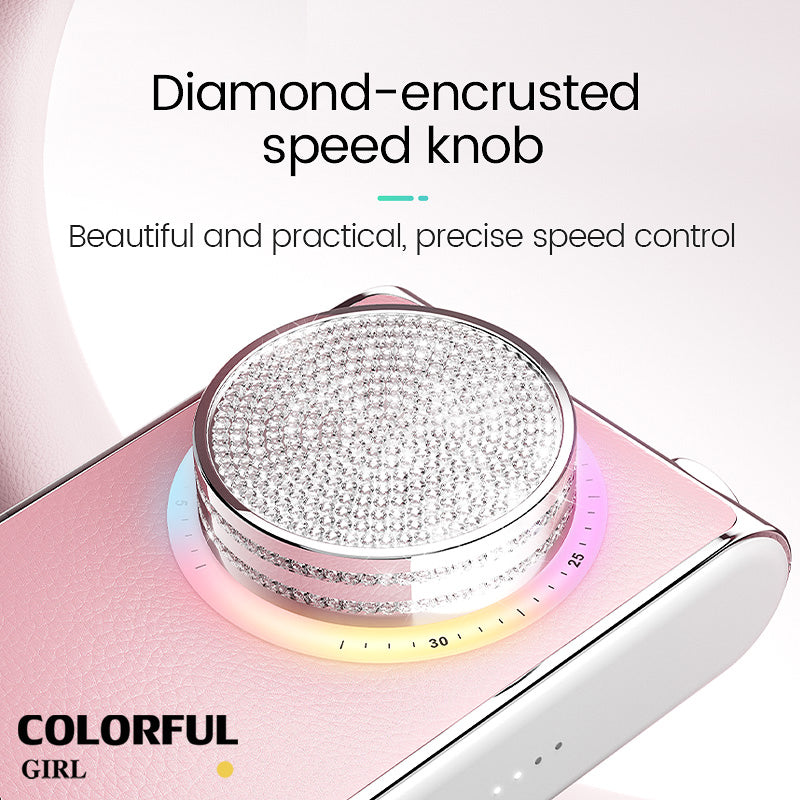 LUGX เครื่องเจียรเล็บ LG-902S มอเตอร์ไร้แปรง ดีไซน์หนัง ประดับเพชร มี 4 สีให้เลือก 30,000 รอบ/นาที 24W แบบพกพา ชาร์จไฟได้