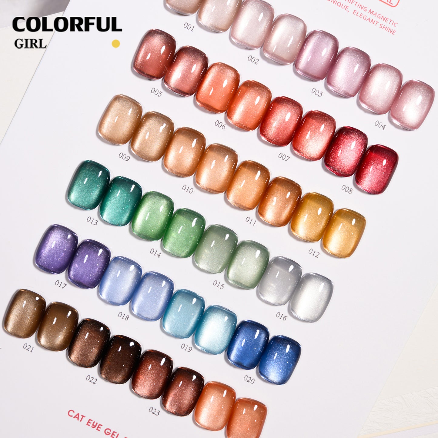 【HOT! พร้อมส่ง】COLORFUL GIRL แคทอายซาติน 24สี🔥 สีเจลลูกแก้ววาวสวย จ่ายครั้งเดียวคุ้ม‼️ แถมชาร์ทสีฟรี   สีเจลแคทอายเนื้อซาติน สีเจลแคทอาย/ สีลูกแก้ว "