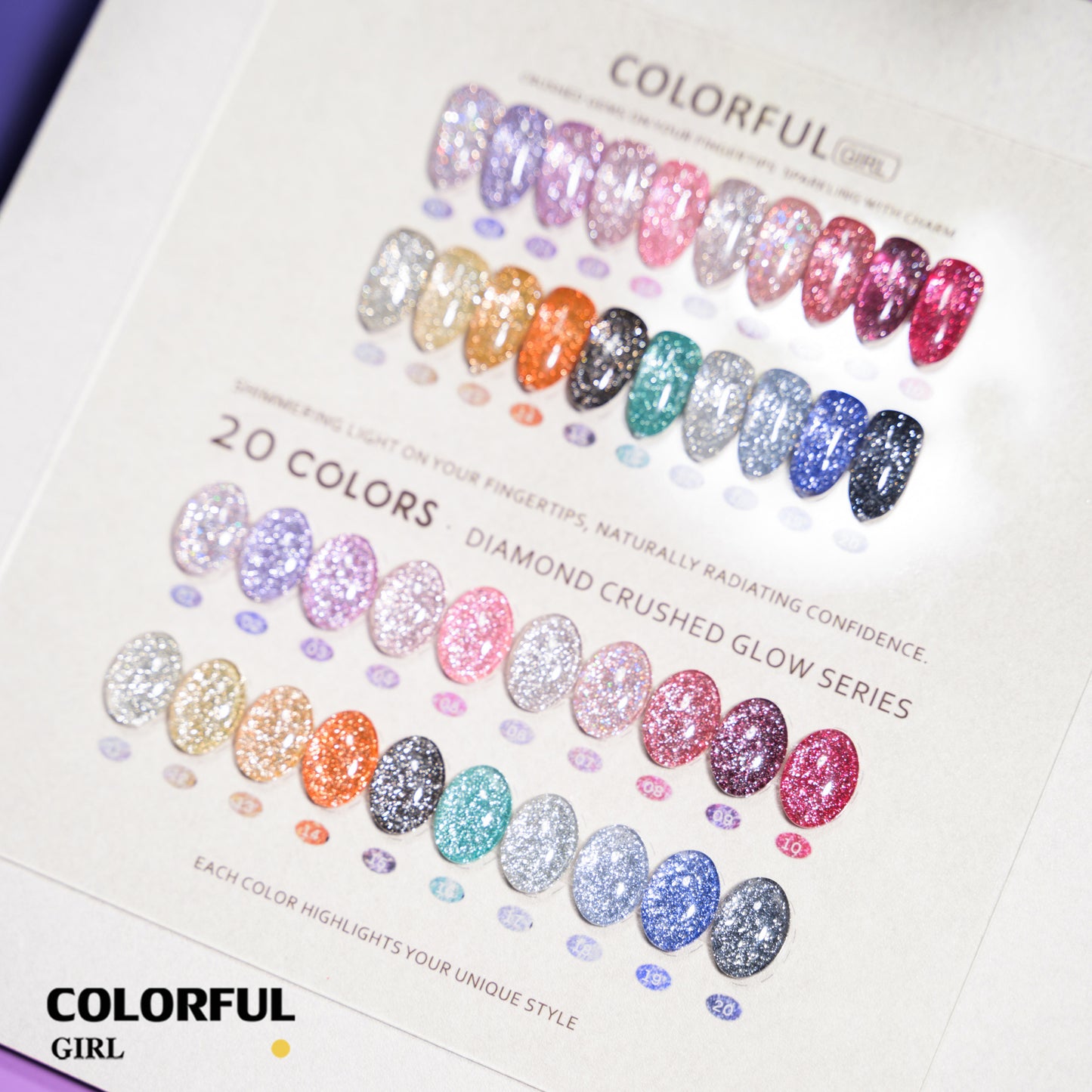 COLORFUL GIRL เจลแฟลชโอปอล 20 สี ✨ วิ้งระยิบระยับ ฟรีชาร์ทสี