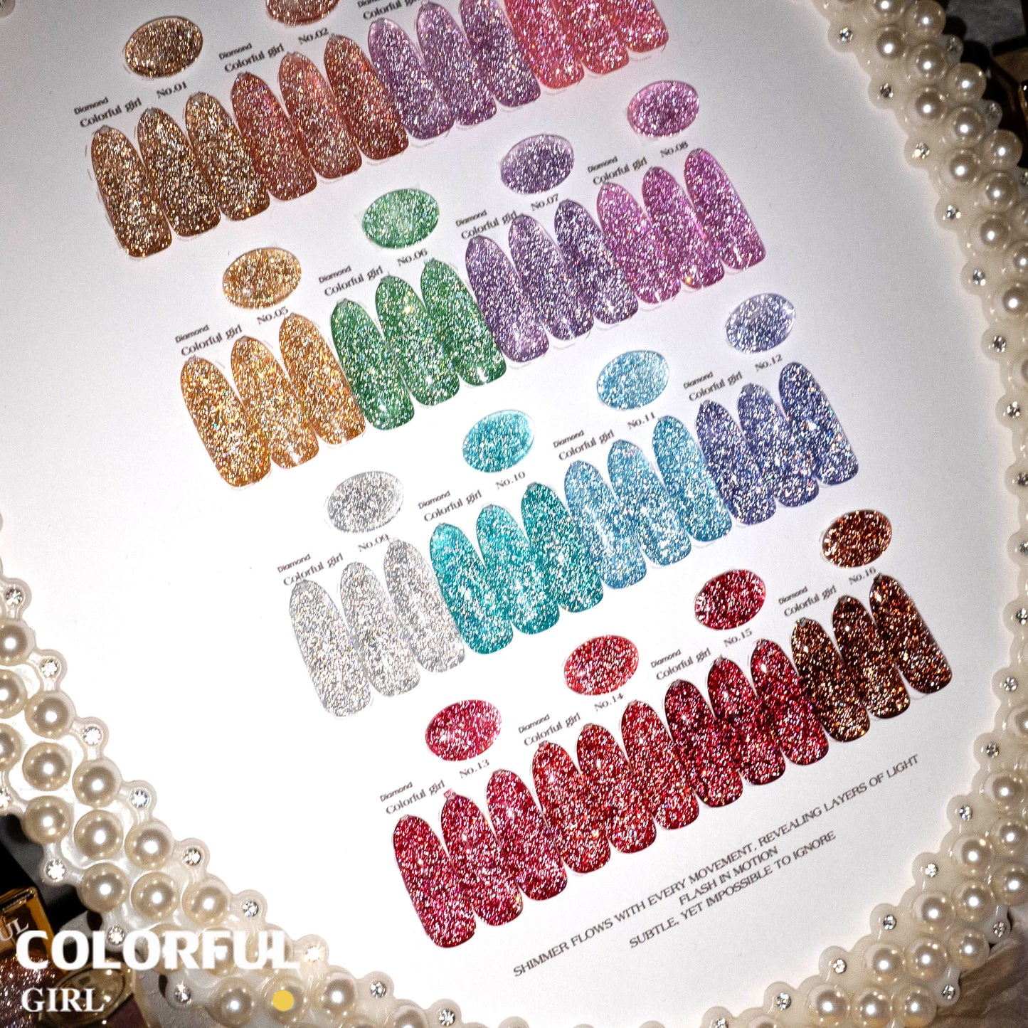 COLORFUL GIRL สีเจลแฟลช Diamond Flash Gel A-16 สี ✨ ฟีลดาวประกายเพชร｜วิ้งวาวแบบเพชรสุดหรู｜blingbling สูงสุด 💎 (ตกแต่งเพชรบนตัวขวด｜พร้อมใช้งาน ทามาให้แล้ว)