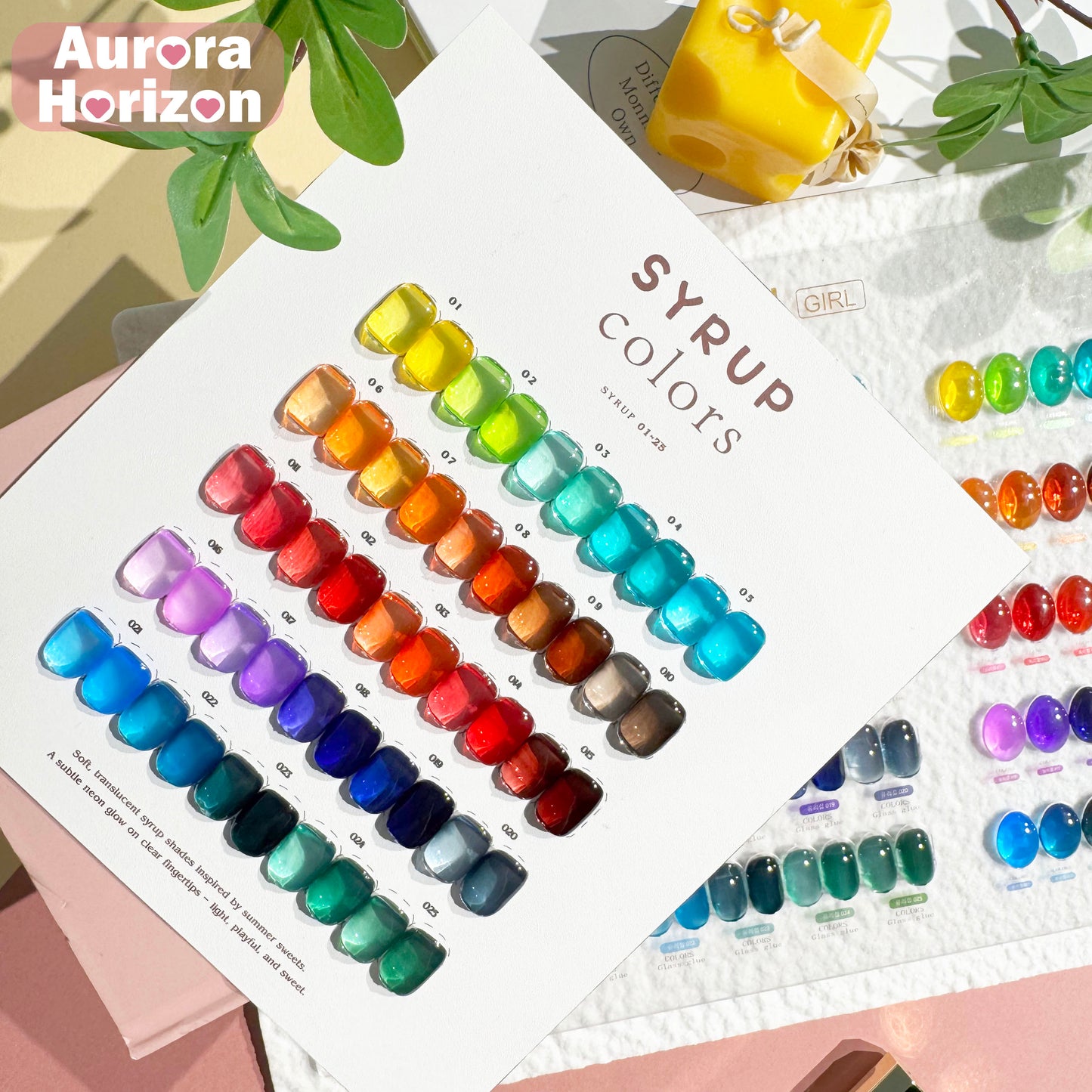 สีเจลไซรัป 25 สี COLORFUL GIRL สีลูกกวาด โทนสีสะอาด ดูสบายตา ฟรีชาร์ทสี