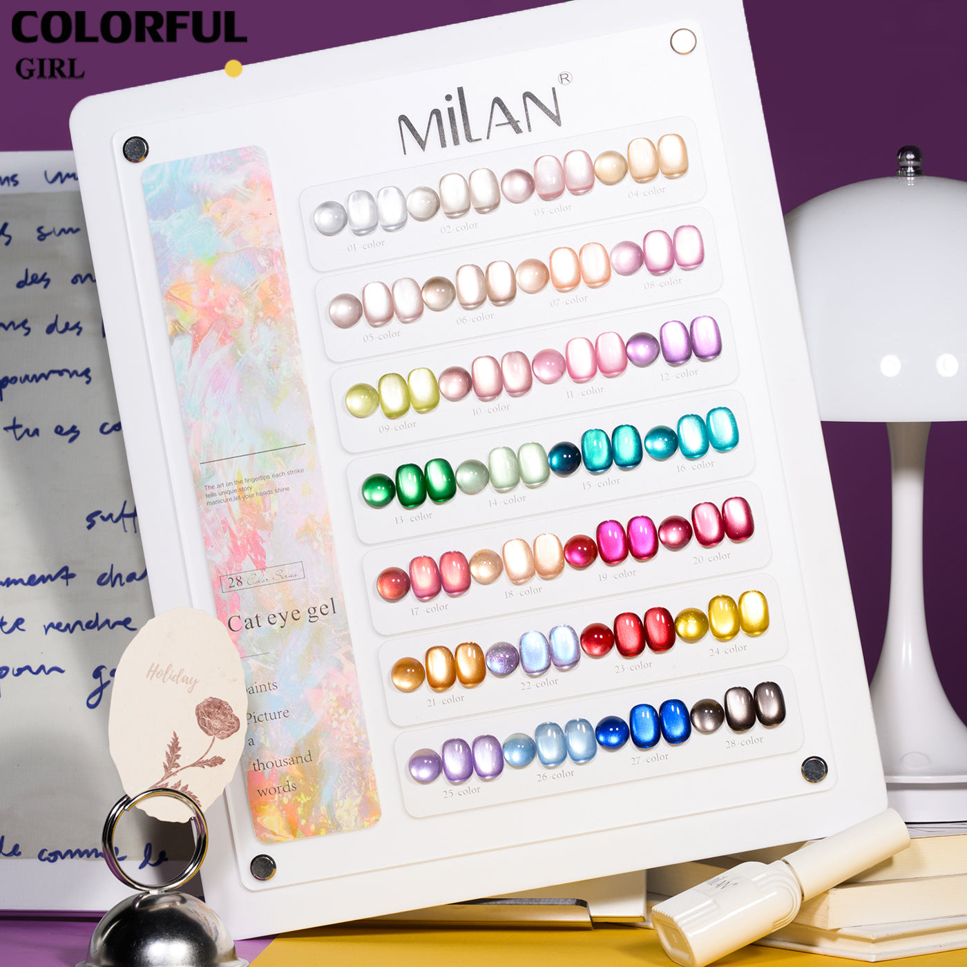 เจลเล็บ MILAN Cat Eye 28 สี | เจลแม่เหล็กตาแมว เนื้อซาติน | สีชัด ติดทนนาน | สร้างเอฟเฟกต์แสงได้ทันที | สำหรับงานเล็บมืออาชีพ (พร้อมใช้งาน)
