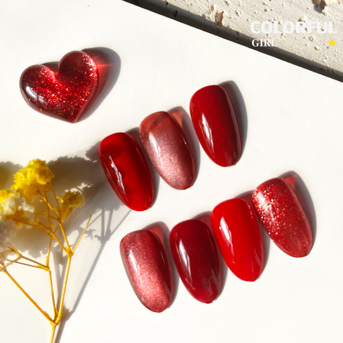 【พร้อมส่ง】very good สีเจลเซ็ตสีแดง 7 สี+สีเจลแคทอาย +สีเจลกลิซเตอร์very good