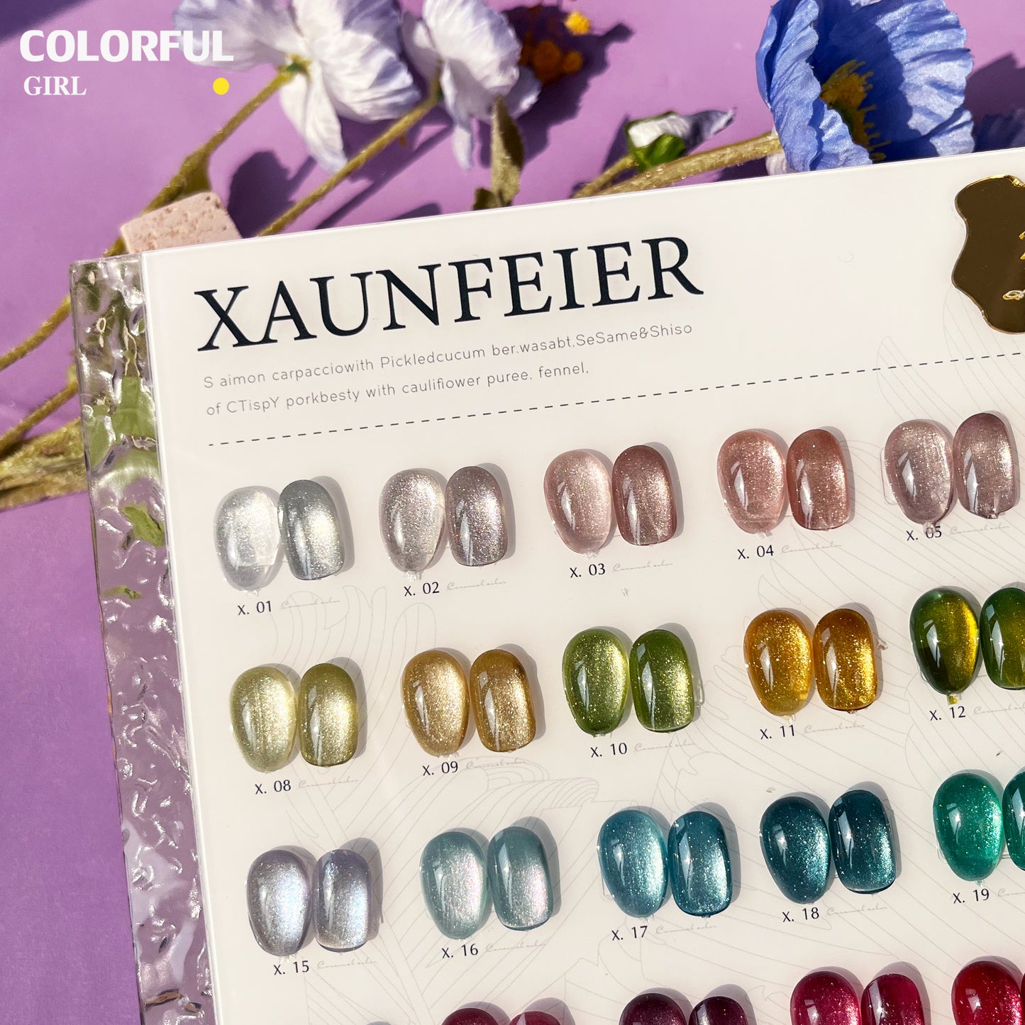【พร้อมส่ง】Xuanfeier 28สี     สีลูกแก้ว ฟรีชาร์ทสี Cat eye   แม่เหล็ก เอฟเฟกต์มันเงามาก