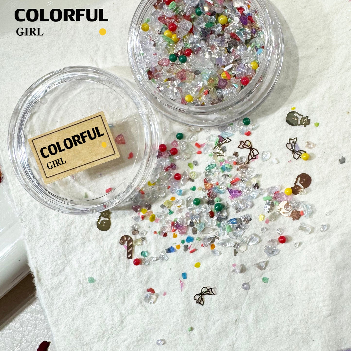 FUN BEADS สไตล์เกาหลี อิน ด้ายสีเค้กริบบิ้นริบบิ้นอุปกรณ์แต่งเล็บน่ารักผสมสีรูปพิเศษน้ําตาลเข็มสีถั่วเครื่องปั้นดินเผานุ่มเครื ลูกปัดตกแต่งเล็บ funbeads พร้อมส่งในไทย